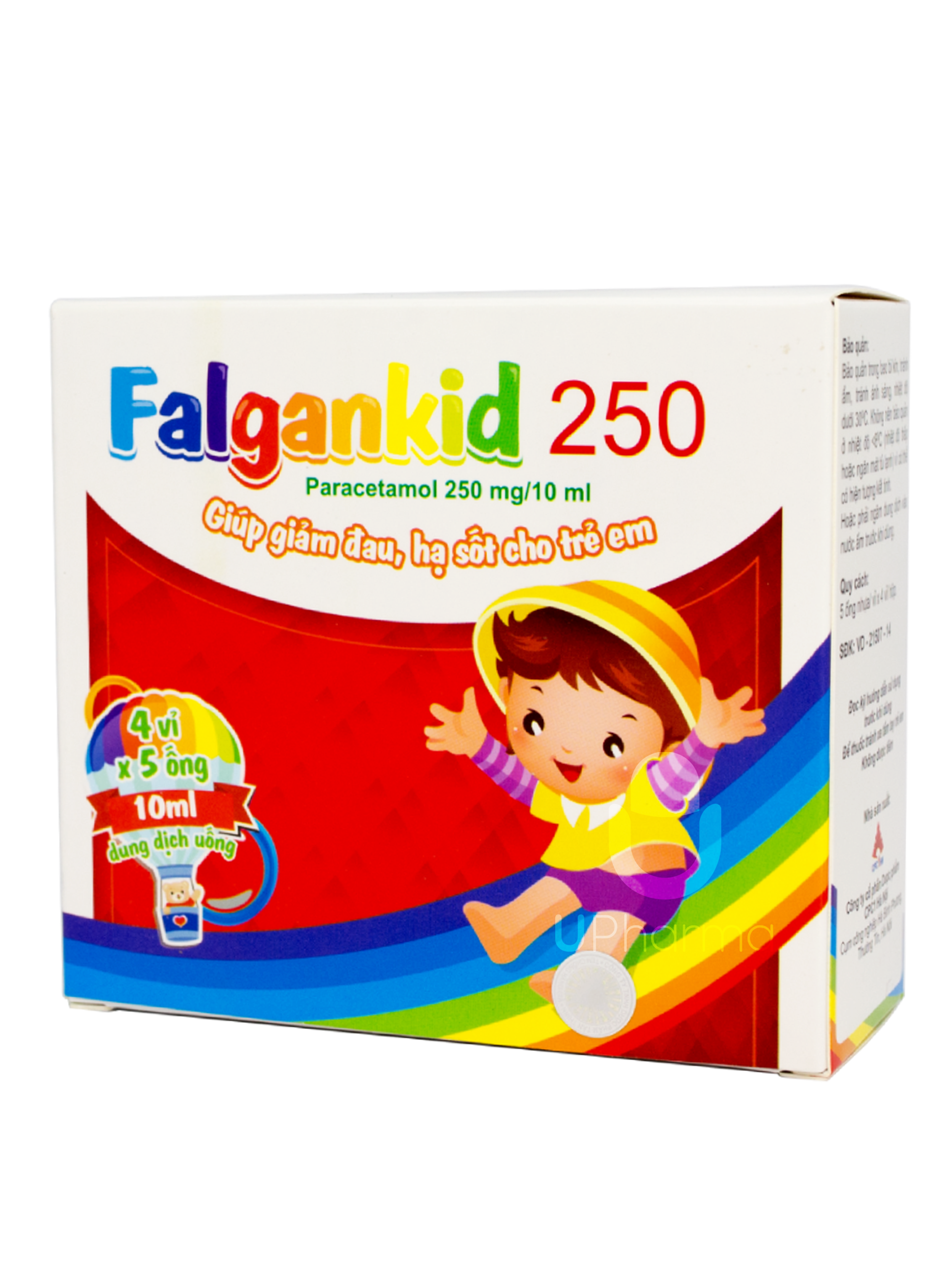 Thuốc Falgankid 250mg giảm đau, hạ sốt (Hộp 20 ống x 10ml)