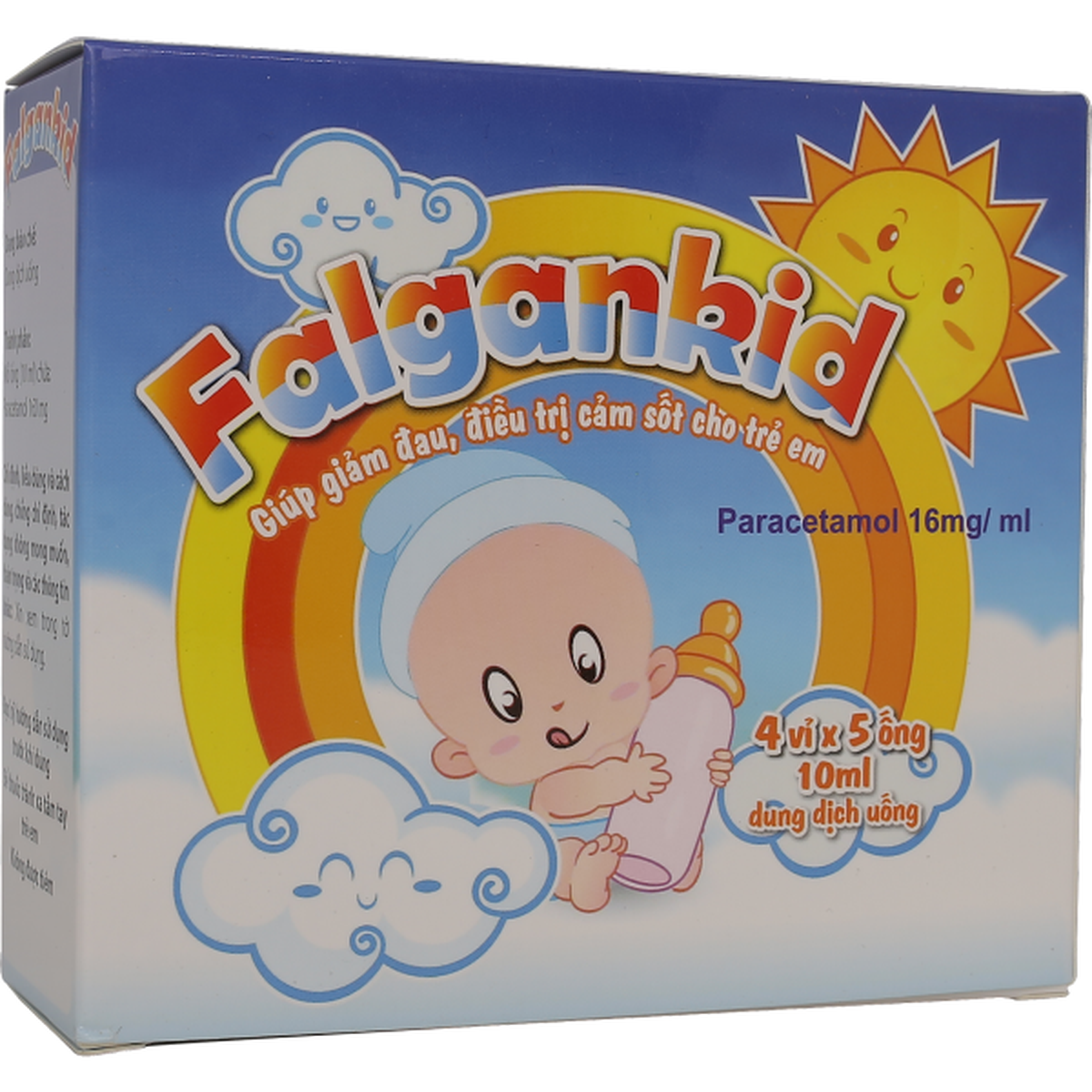 Thuốc Falgankid 160mg giảm đau, hạ sốt (Hộp 20 ống x 10ml)