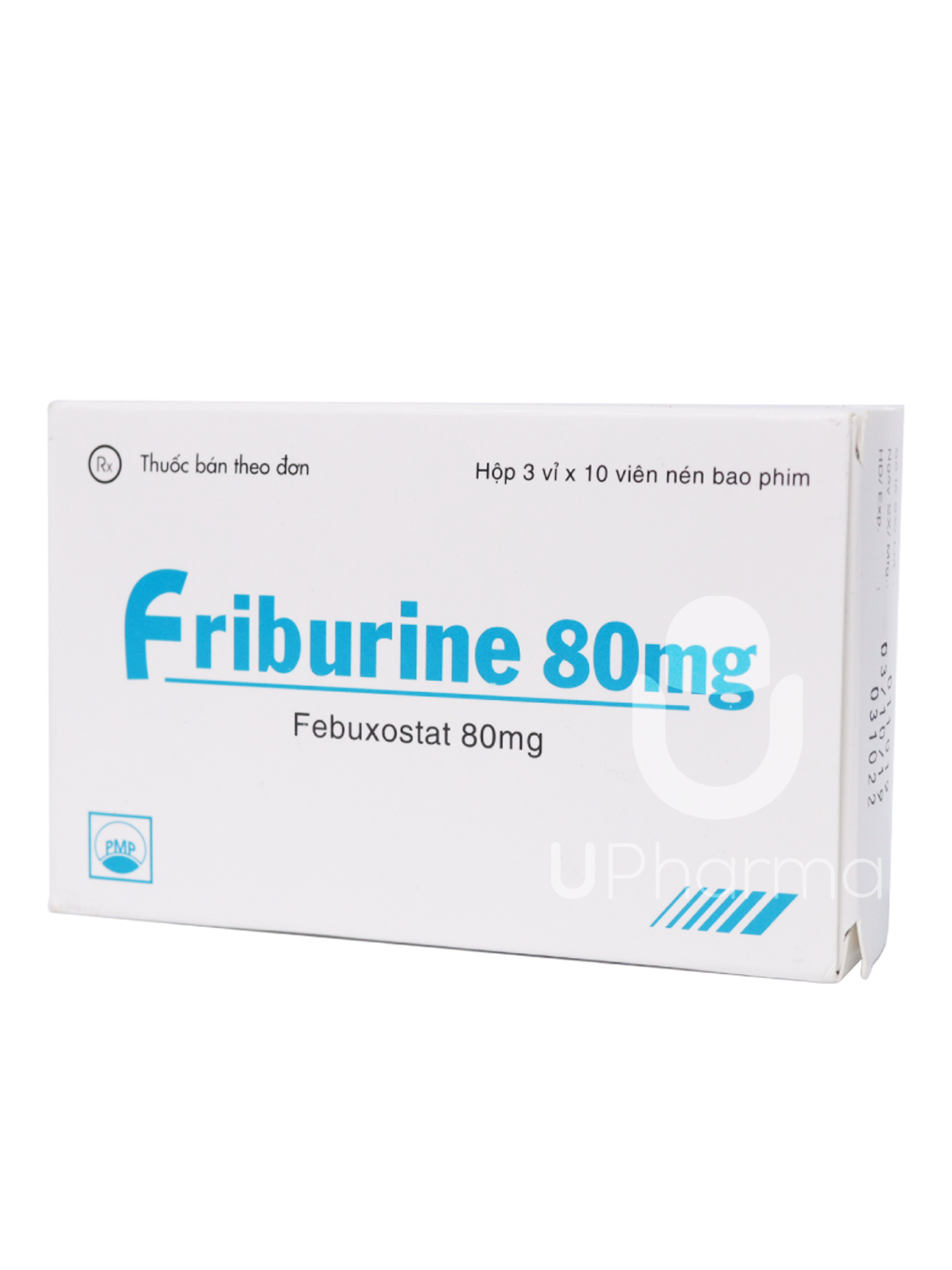 Thuốc Friburine 80mg trị tăng acid uric huyết ở bệnh nhân bị gout mạn tính (3 vỉ x 10 viên)