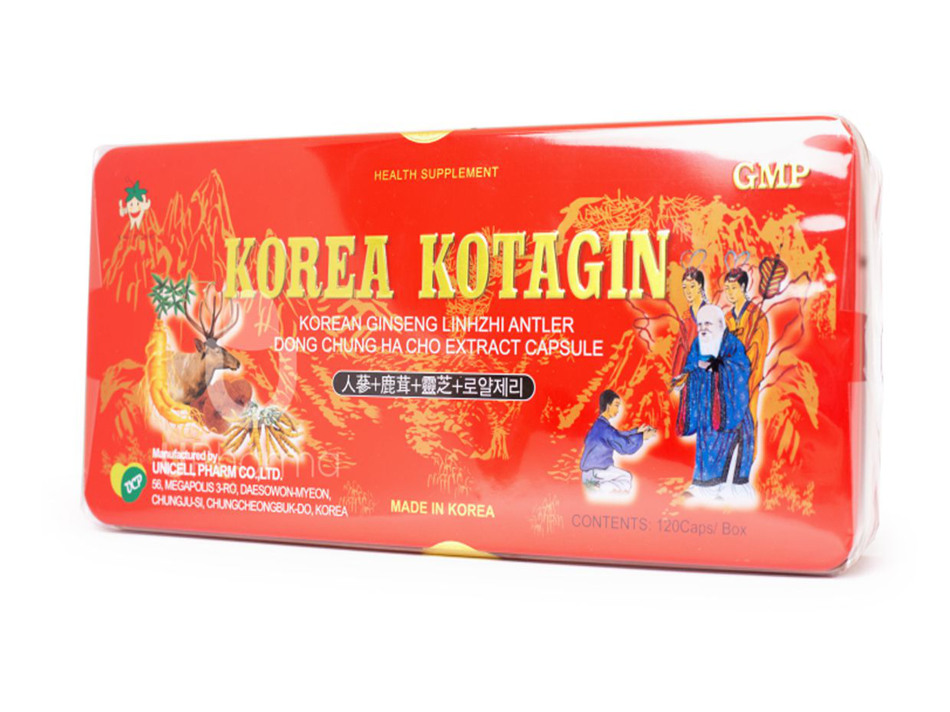 Viên nang Sâm Nhung Linh Chi Korea Kotagin hỗ trợ hồi phục sức khỏe (Hộp 120 viên)