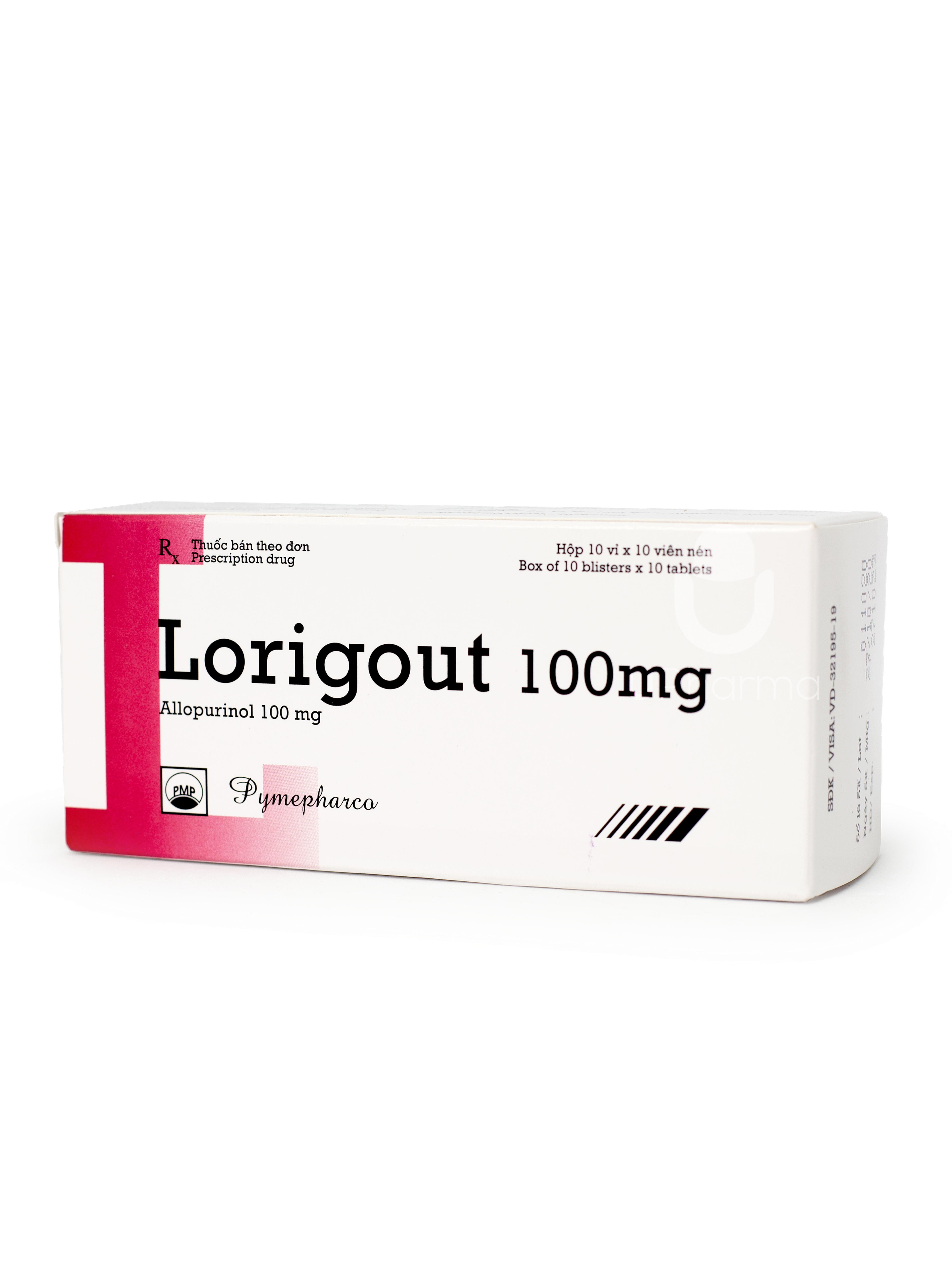 Thuốc Lorigout 100mg điều trị bệnh gout (Hộp 10 vỉ x 10 viên)