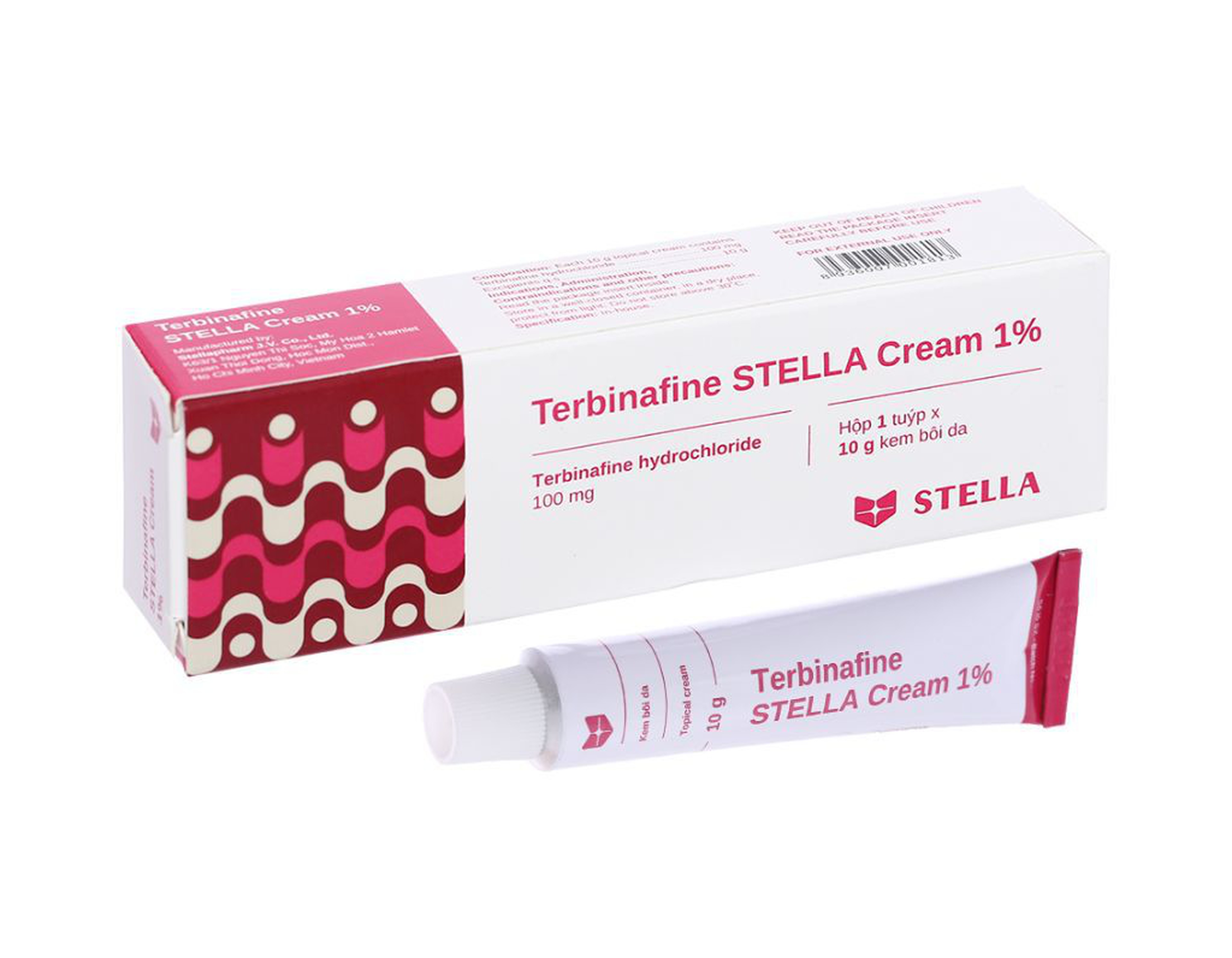 Kem bôi da Terbinafine STELLA Cream 1% điều trị nấm da (Hộp 1 tuýp 10g)