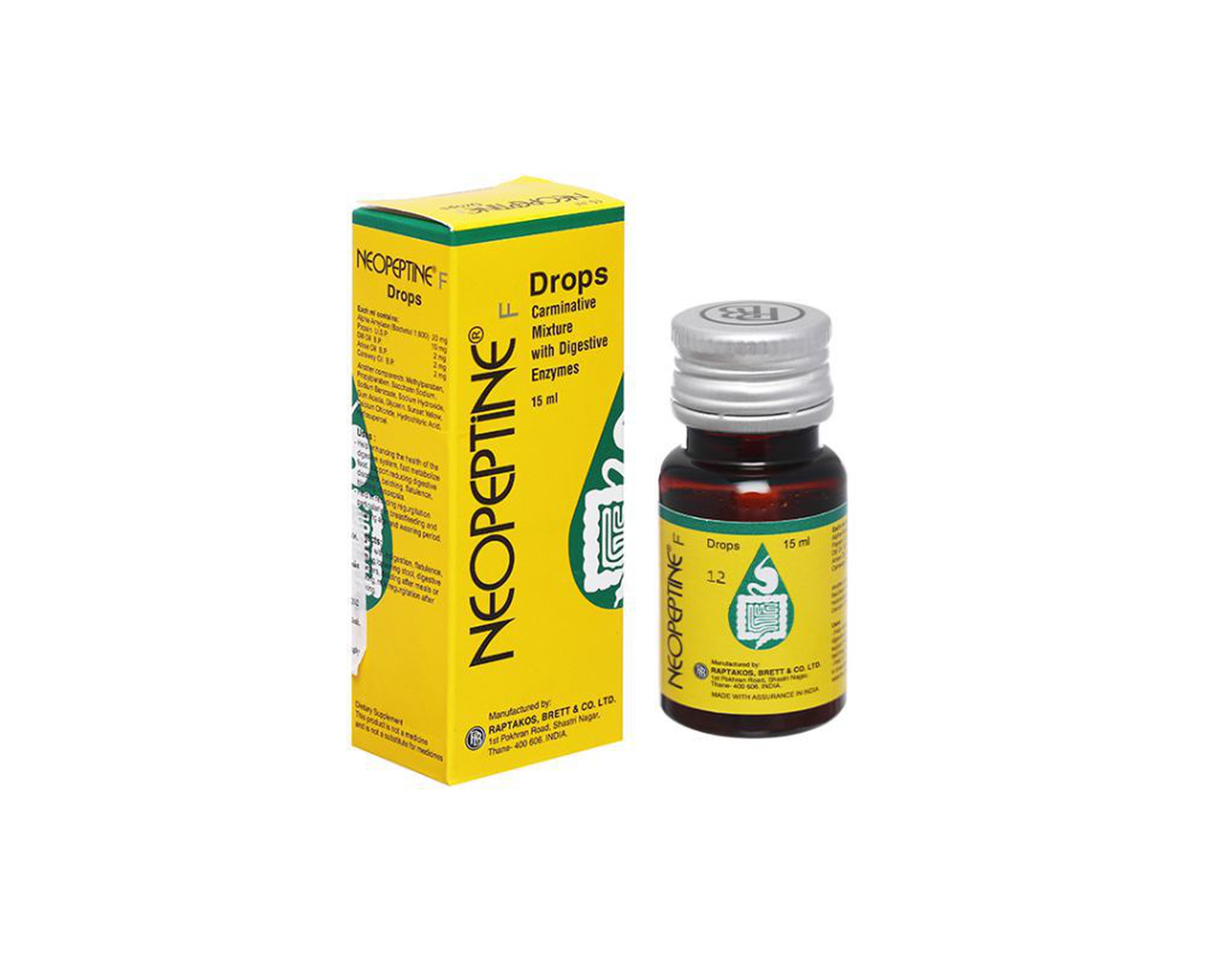 Dung dịch uống Neopeptine F Drops Raptakos hỗ trợ tăng cường tiêu hóa (Chai 15ml)