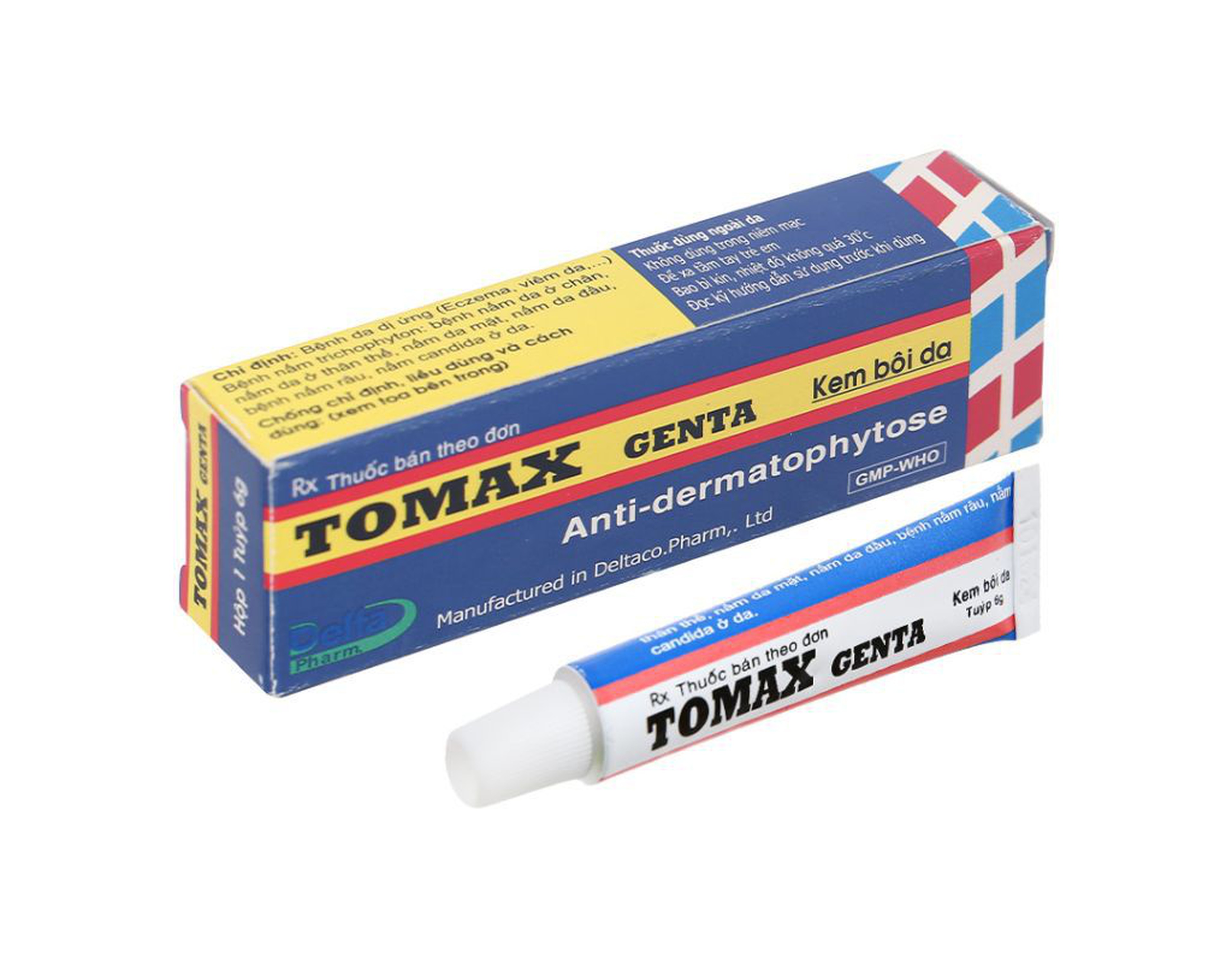 Kem bôi da Tomax Genta trị bệnh da dị ứng, nấm da (Hộp 1 tuýp 6g)