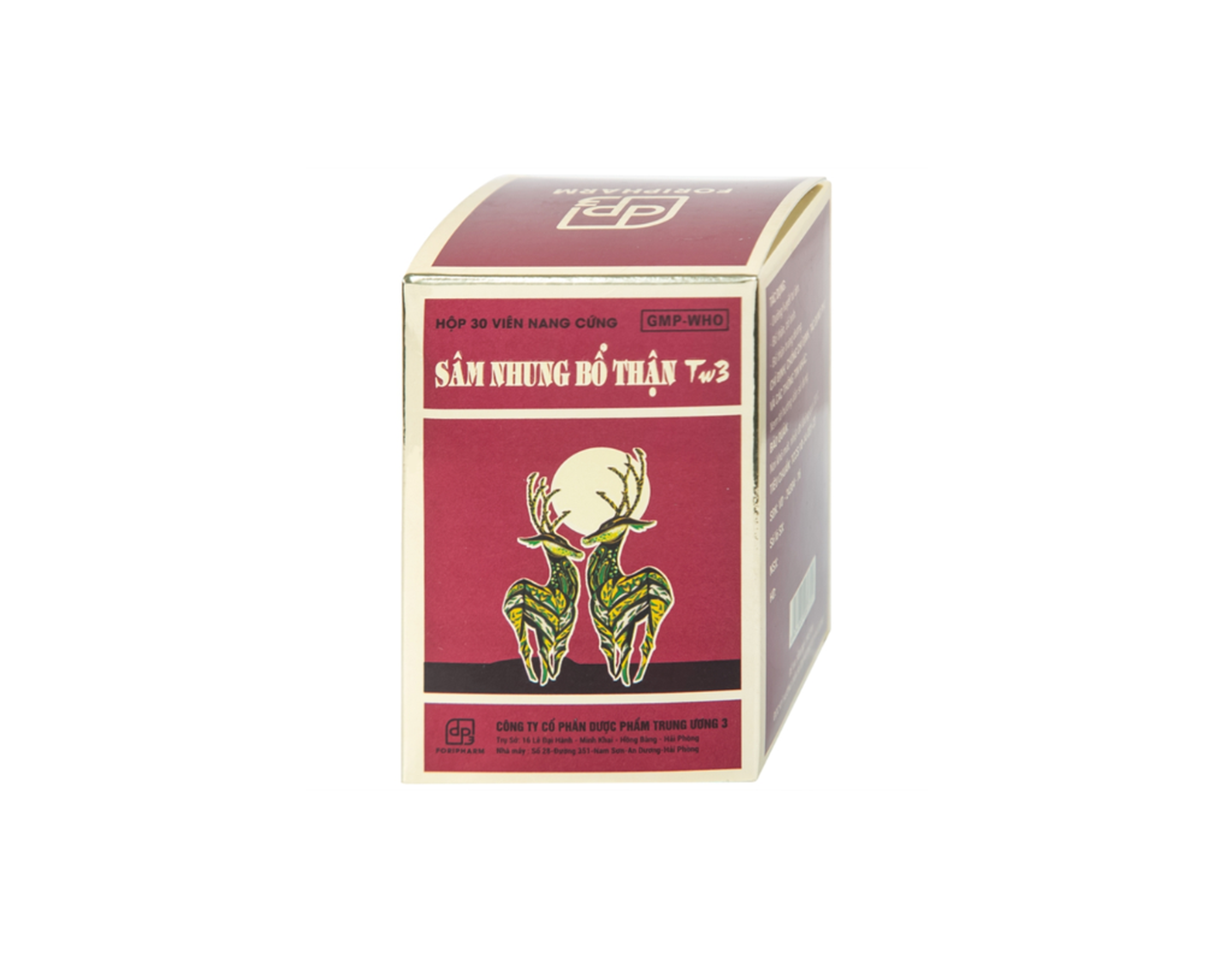 Viên uống Sâm nhung bổ thận TW3 dưỡng huyết tư âm, bổ thận, cố tinh, bổ thận tráng dương (Hộp 1 lọ 30 viên)