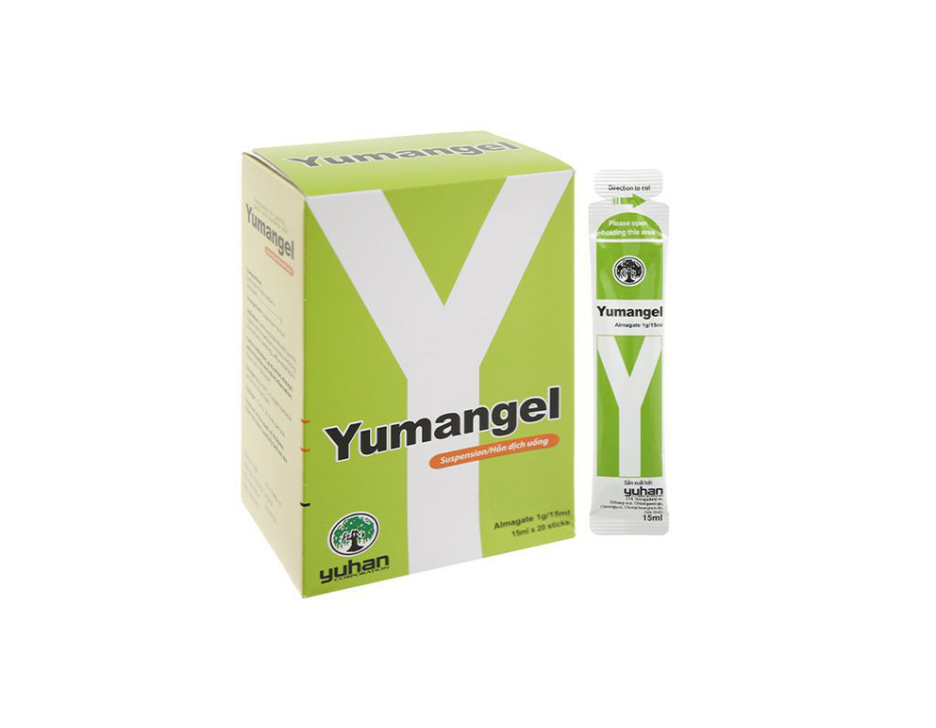 Hỗn dịch uống Yumangel 1g trị trào ngược dạ dày, thực quản (hộp 20 gói * 15ml)