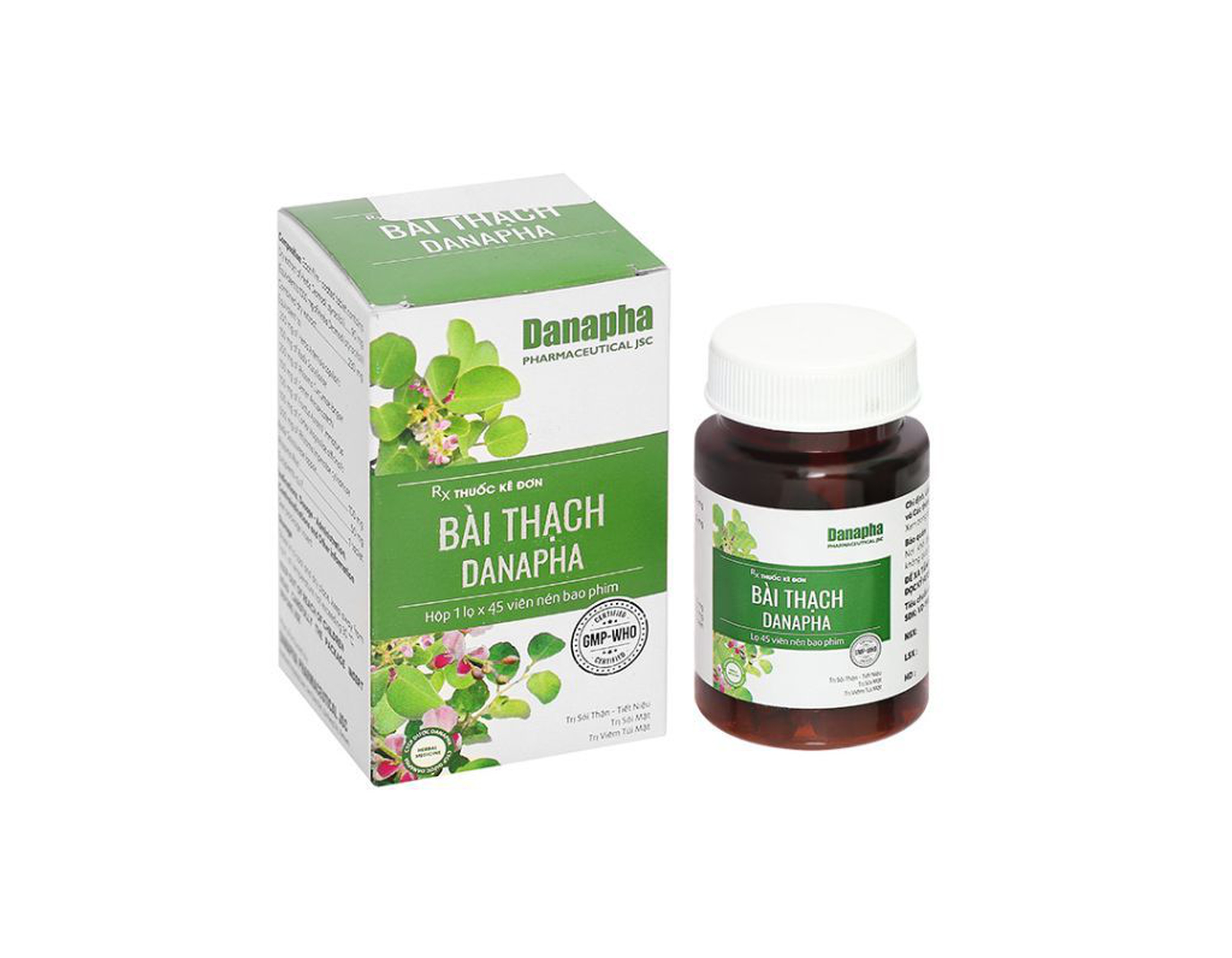 Thuốc bài thạch Danapha trị sỏi thận, sỏi mật (lọ 45 viên)
