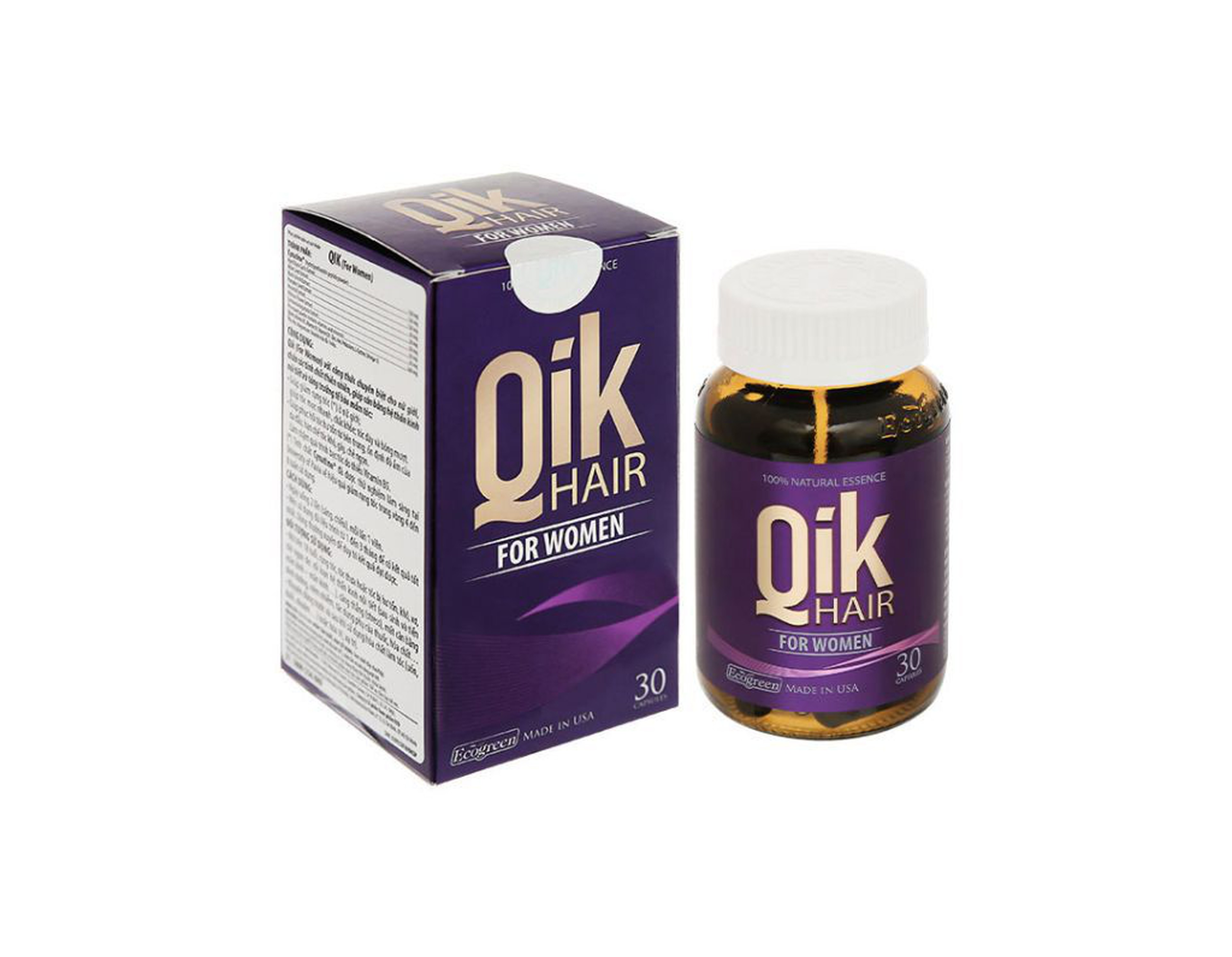 Viên uống Qik Hair For Women giúp giảm rụng tóc ở nữ giới (Hộp 1 lọ 30 viên)