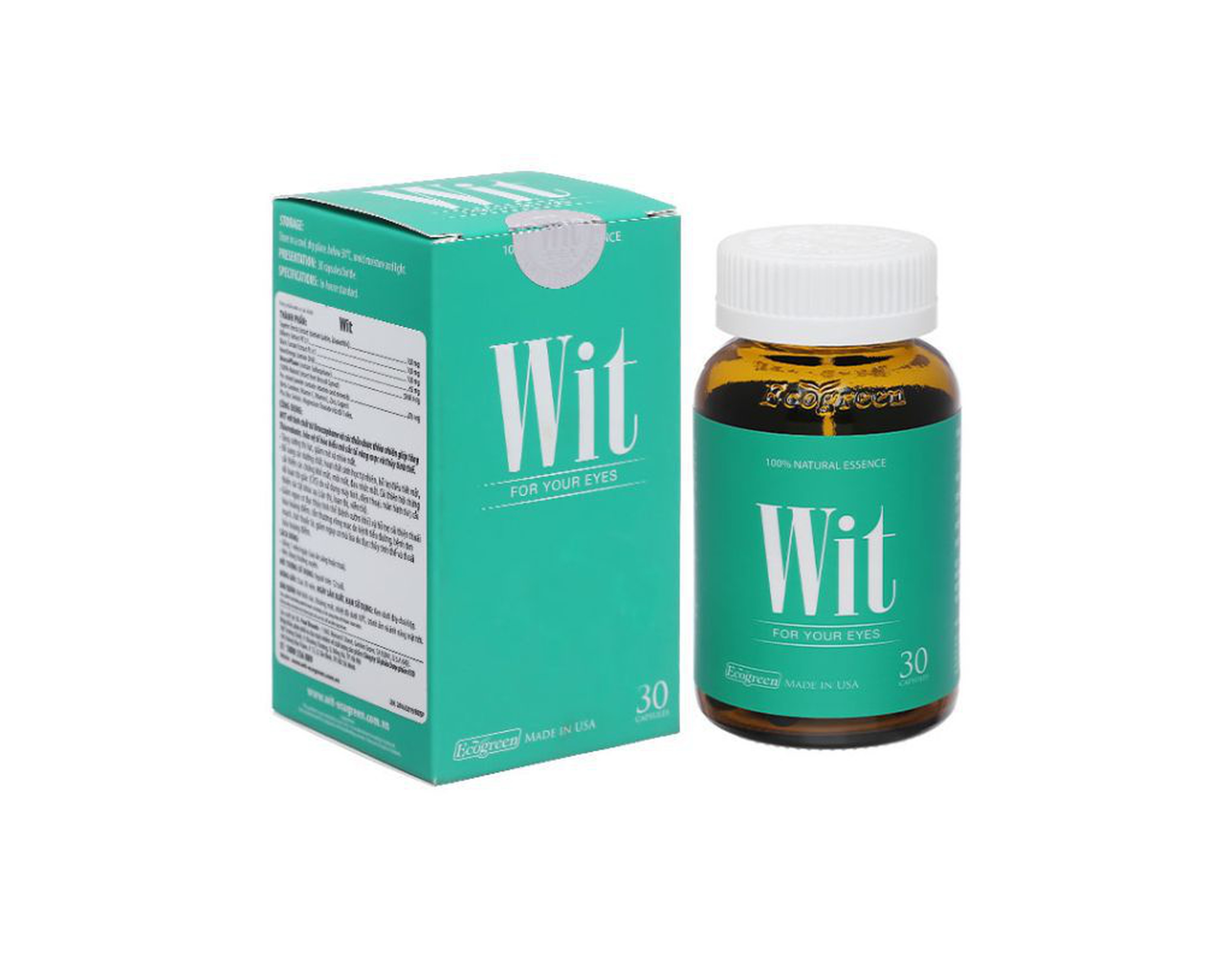 Viên uống Wit For Your Eyes bổ mắt, tăng cường thị lực (Hộp 1 lọ 30 viên)