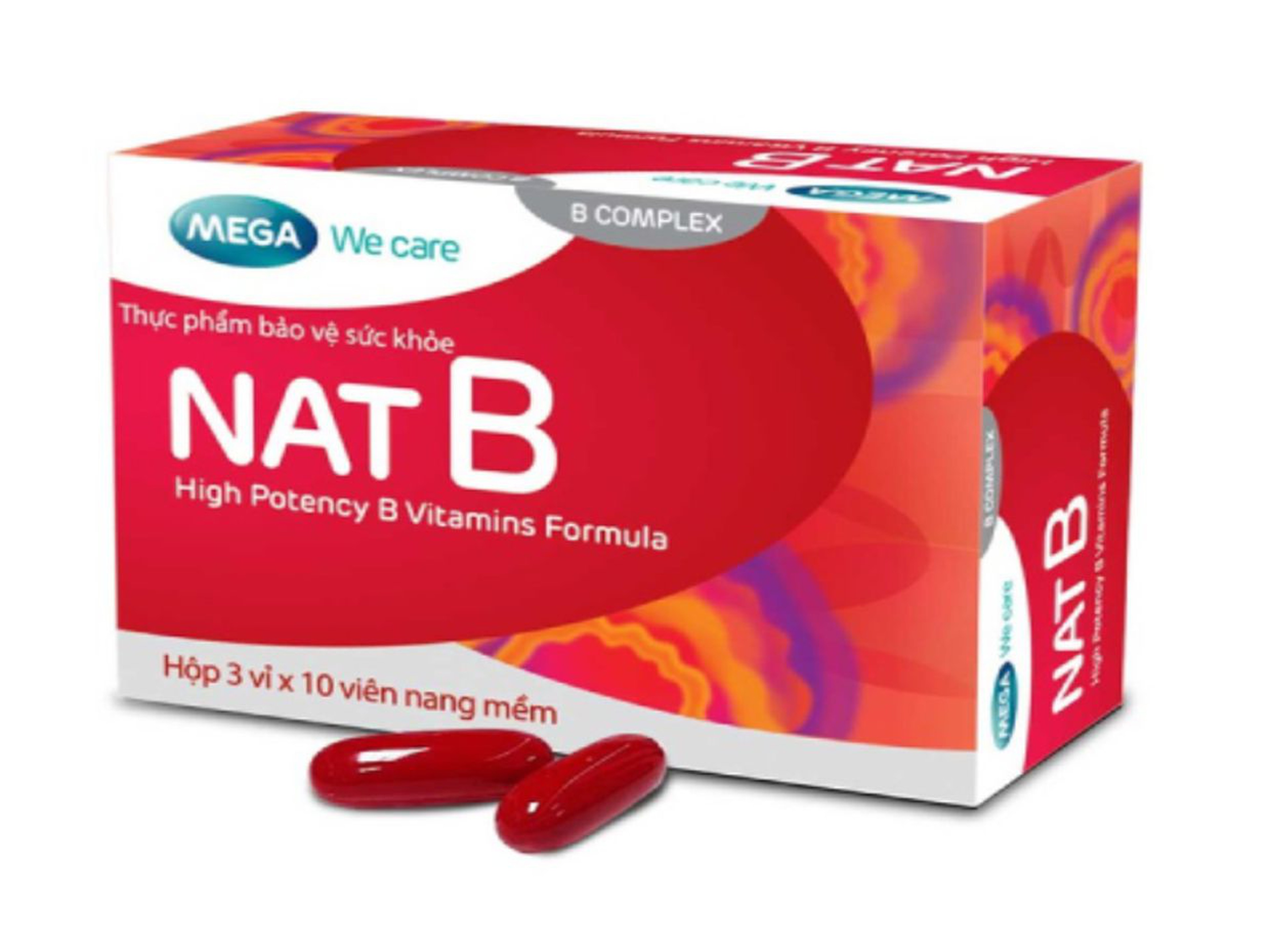 Viên uống Nat B hỗ trợ điều trị thiếu Vitamin B và hỗ trợ chức năng duy trì sức khoẻ (Hộp 3 vỉ x 10 viên)