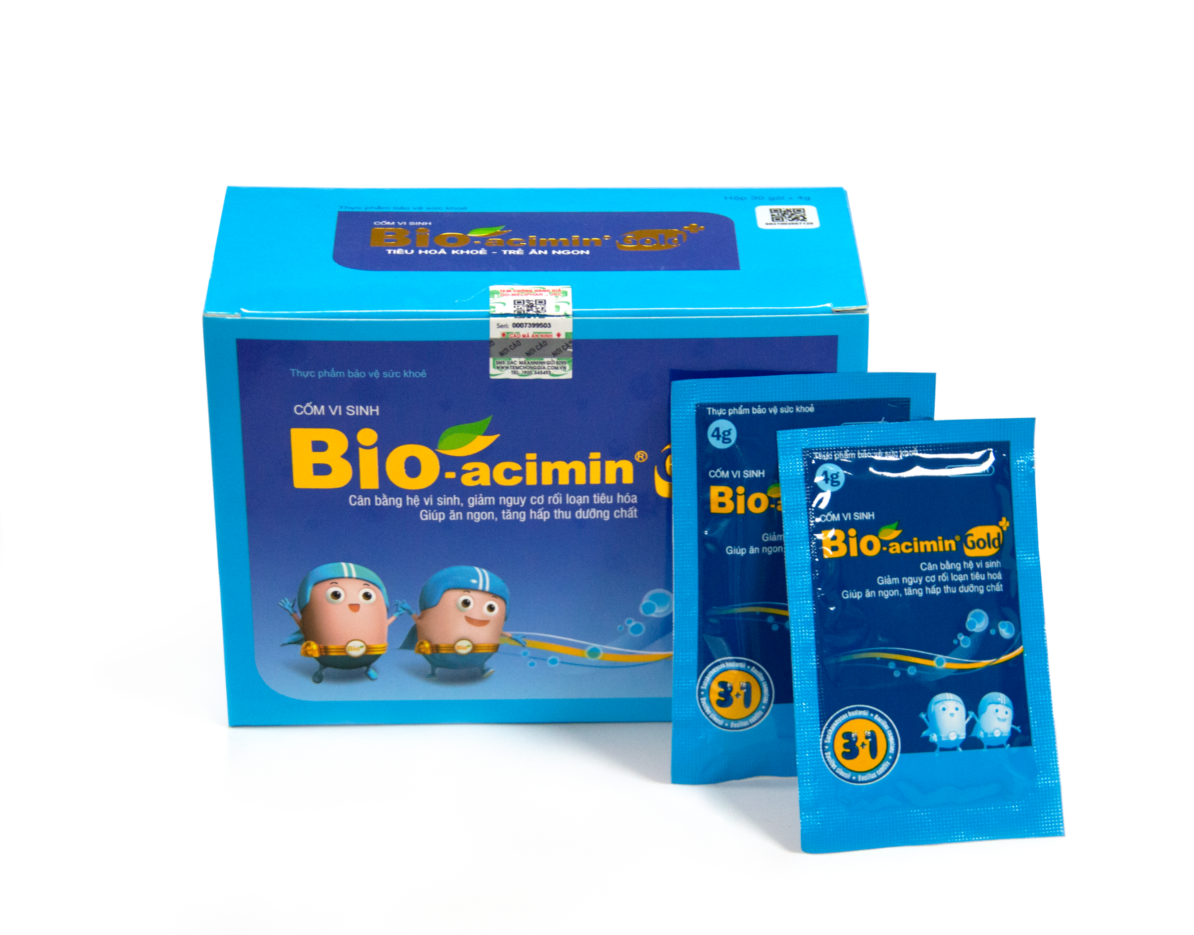 Cốm Bio-acimin Gold+ bổ sung lợi khuẩn hỗ trợ điều trị rối loạn tiêu hóa, tăng cường hấp thu, kích thích ăn ngon (Hộp 30 gói 4g)