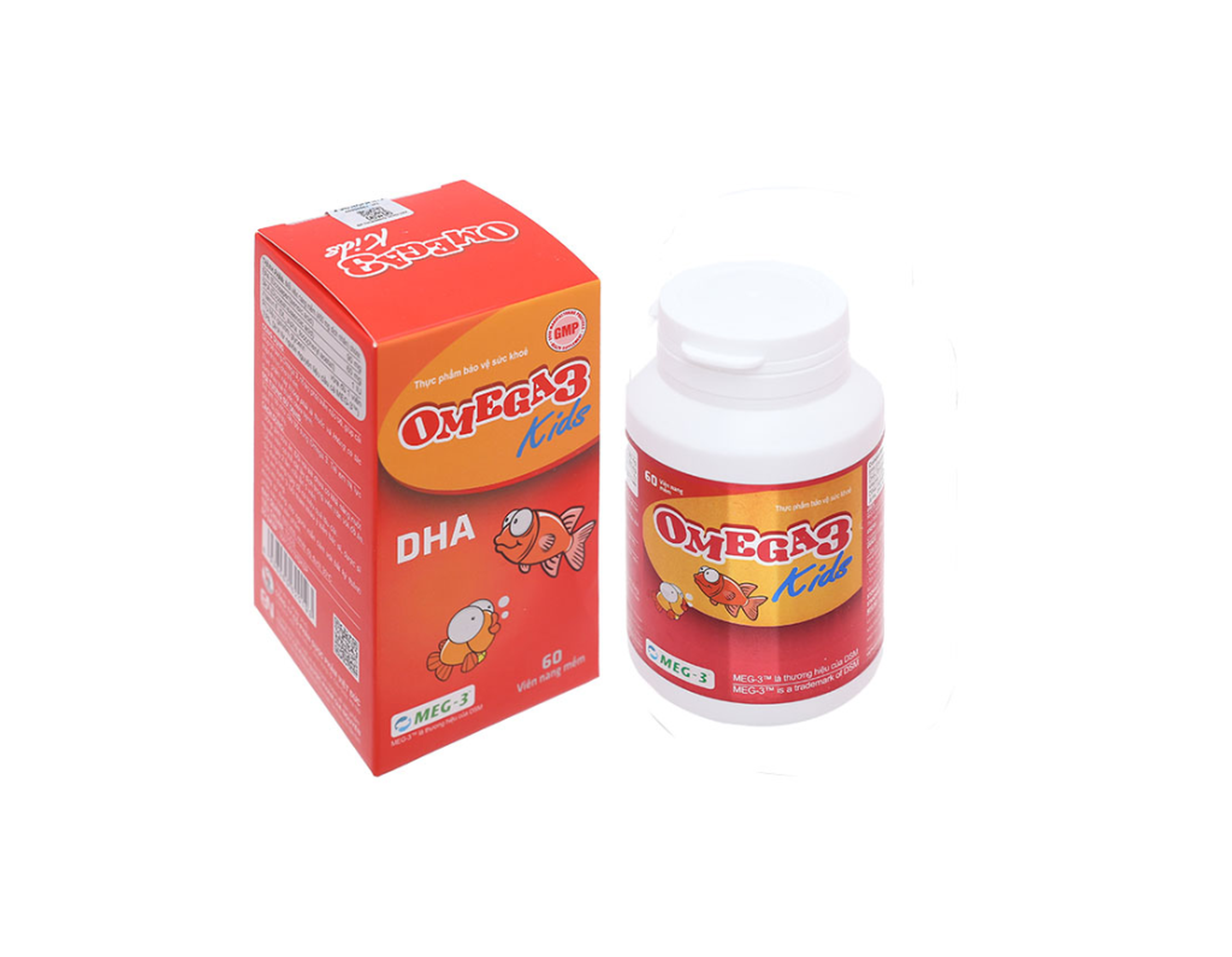 Viên uống dầu cá Omega 3 Kids bổ sung DHA phát triển não bộ, cải thiện thị lực (Hộp 1 lọ 60 viên)