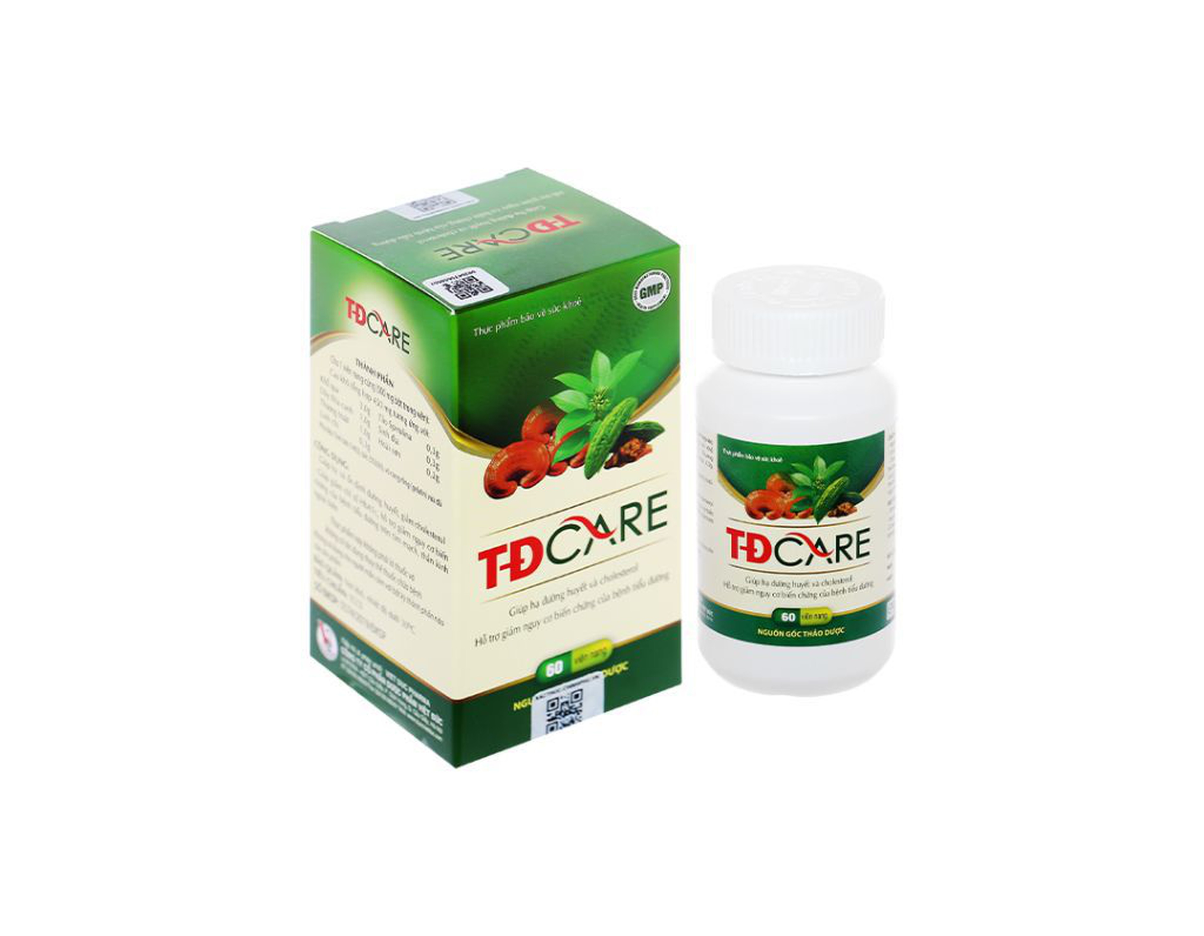 Viên uống TĐ Care giúp hạ và ổn định đường huyết, giảm cholesterol, giảm nguy cơ biến chứng của bệnh tiểu đường (Hộp 1 lọ 60 viên)