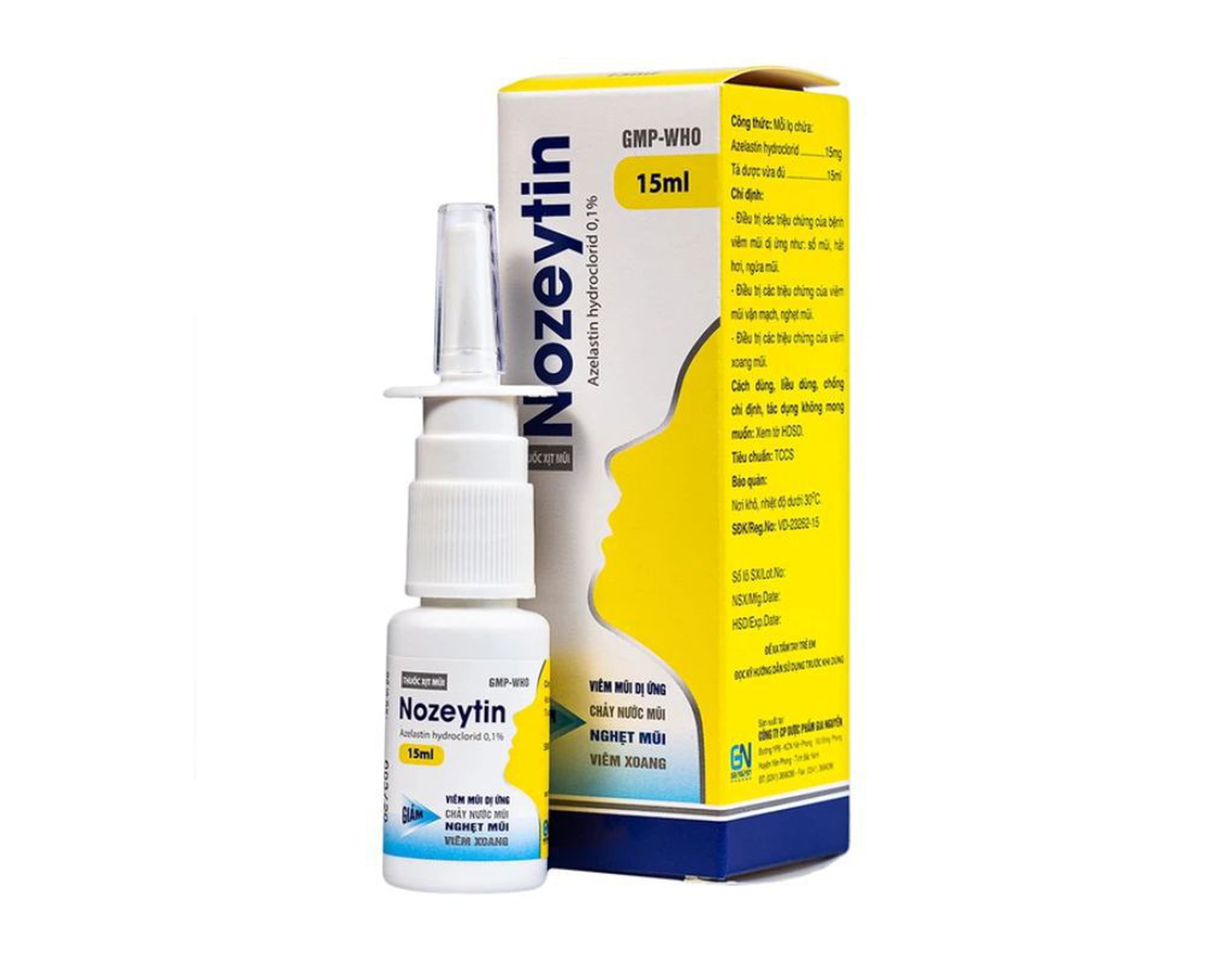 Xịt mũi Nozeytin điều trị sổ mũi, hắt hơi, ngứa mũi (chai 15ml)