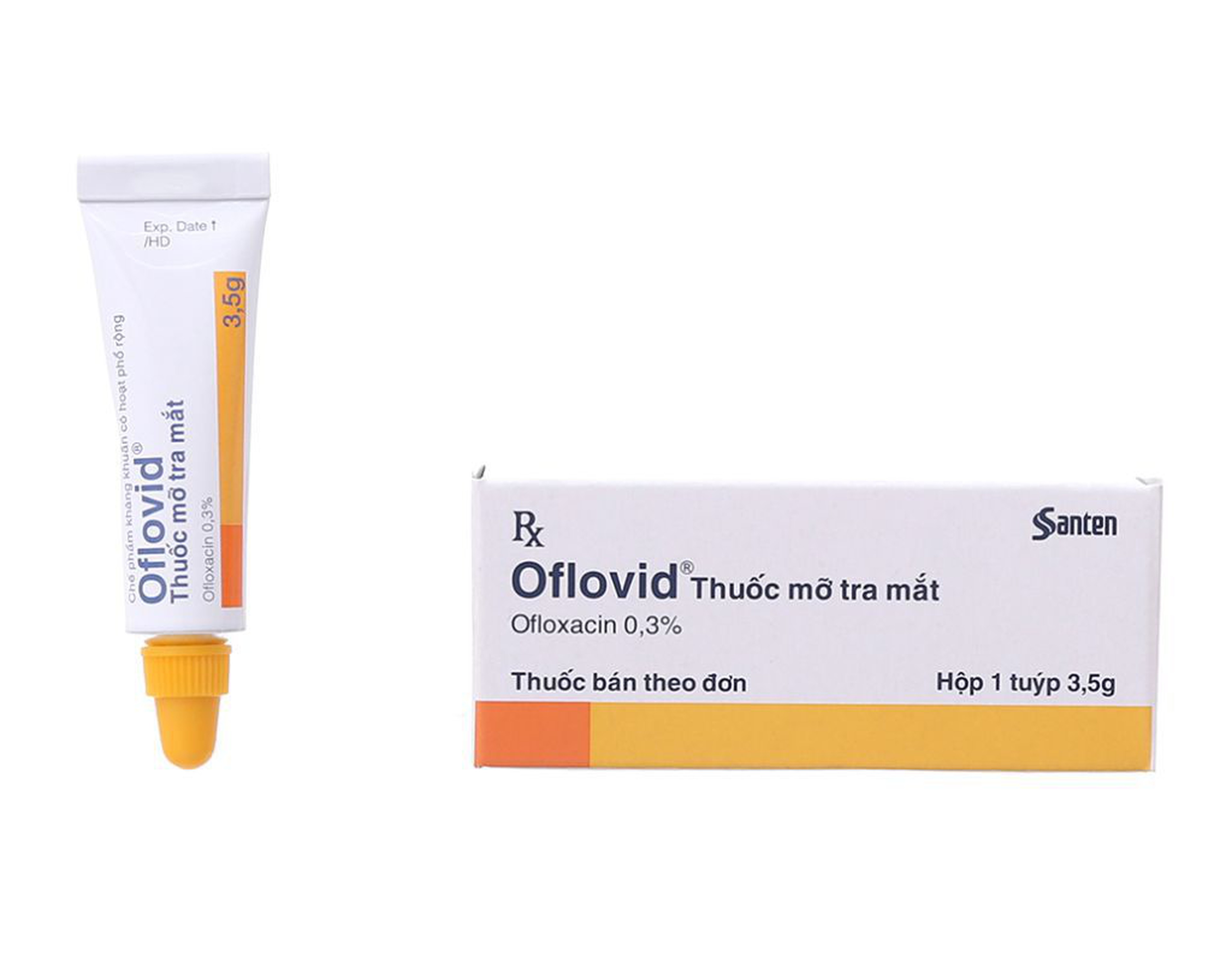 Thuốc mỡ tra mắt Oflovid 0.3% trị nhiễm khuẩn mắt (tuýp 3.5g)