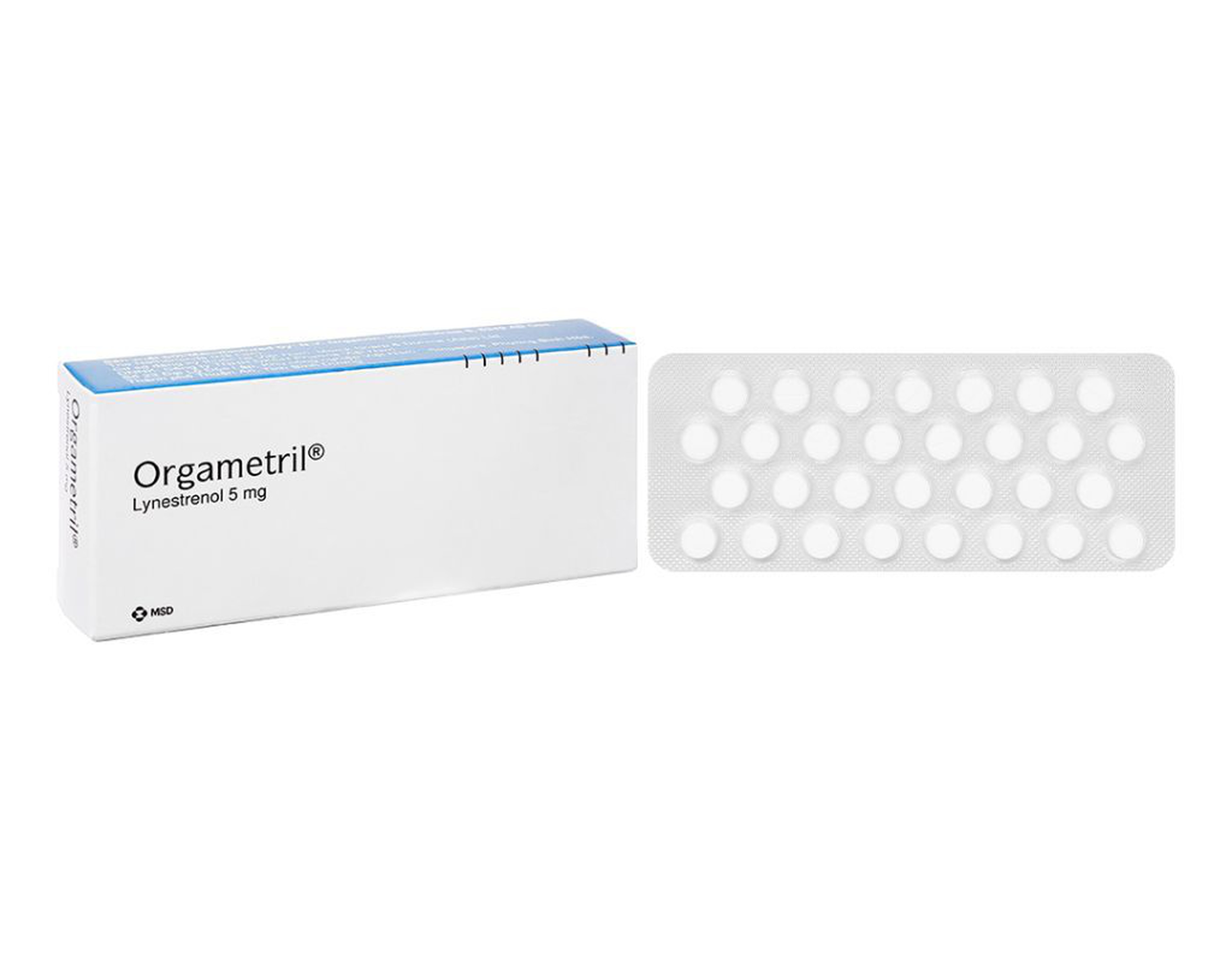 Thuốc Orgametril 5mg trị đa kinh, rong kinh (Hộp 1 vỉ * 30 viên)