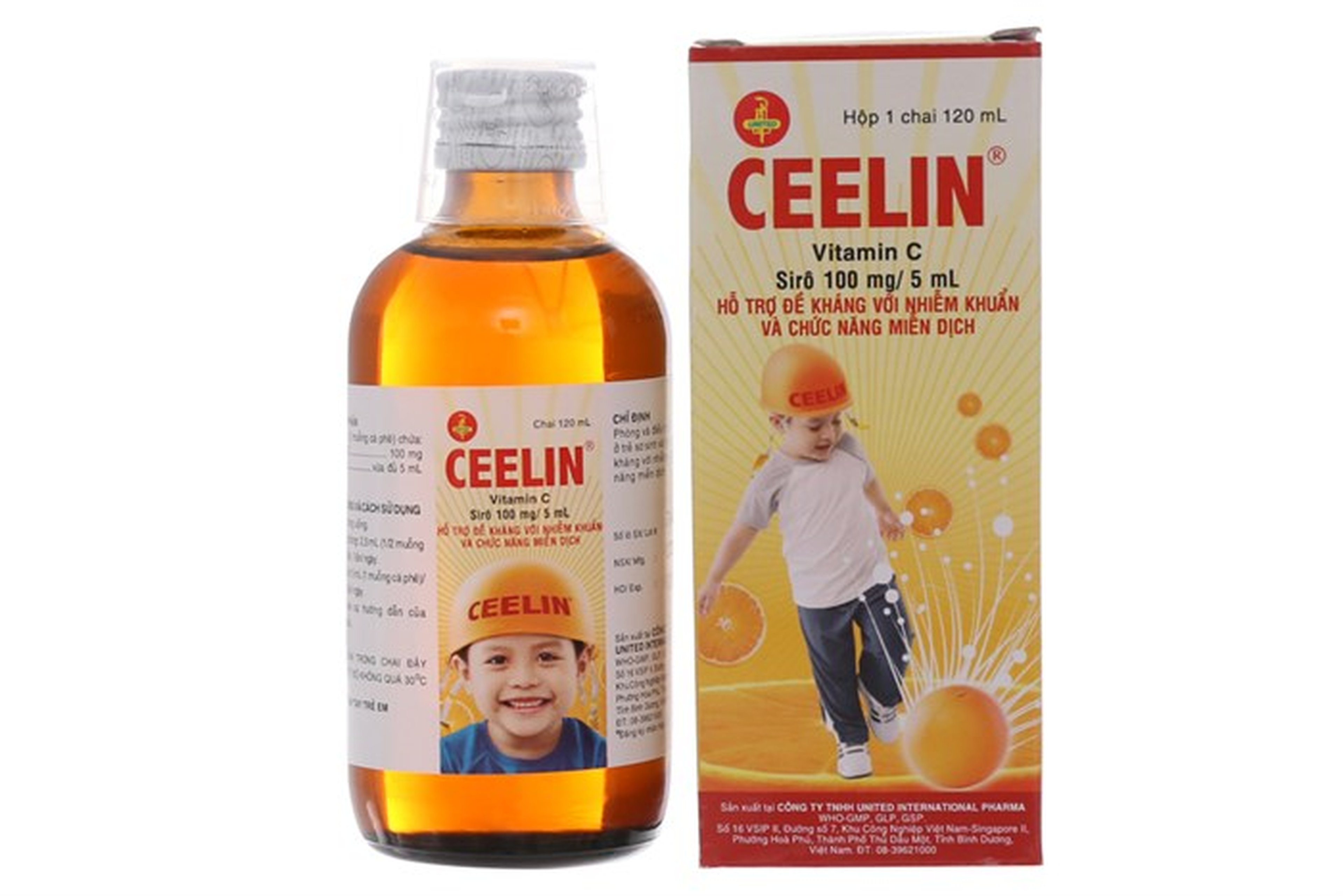 Siro Ceelin 100mg/5ml bổ sung vitamin C, tăng đề kháng (Hộp 1 chai 120ml)