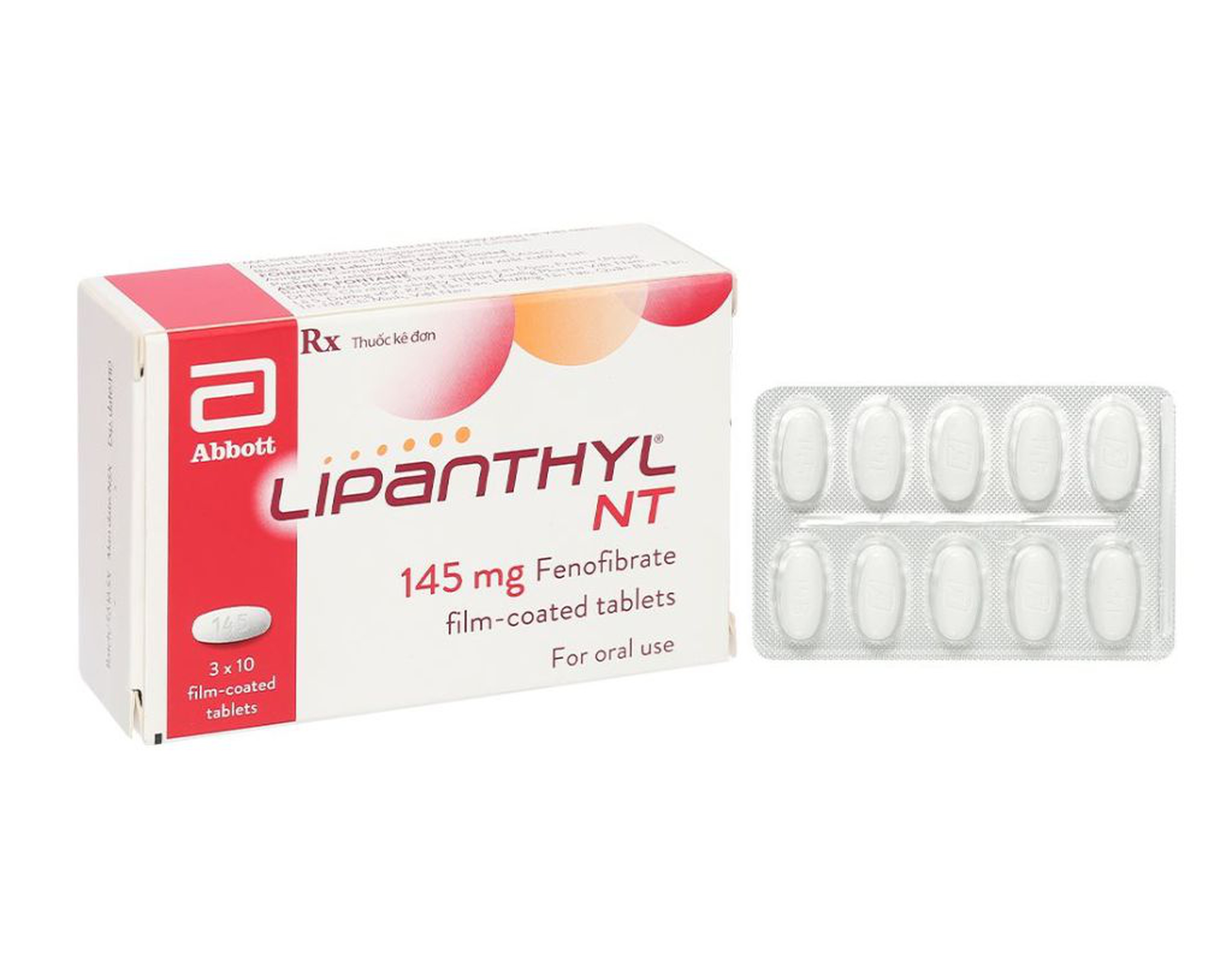 Thuốc Lipanthyl NT 145 mg điều trị tăng mỡ máu (Hộp 3 vỉ x 10 viên)