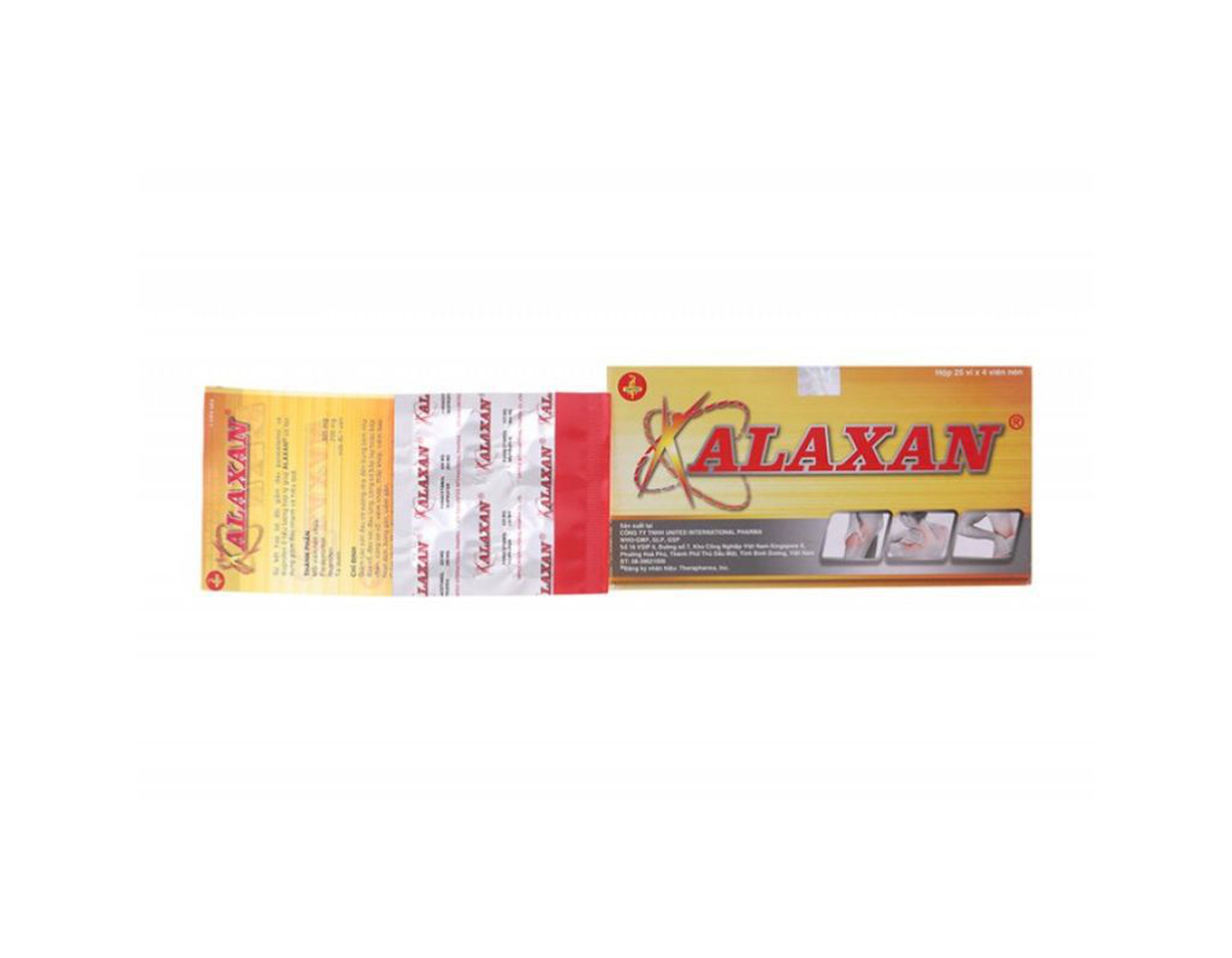 Thuốc Alaxan giúp giảm đau kháng viêm (hộp 25 vỉ x 4 viên)