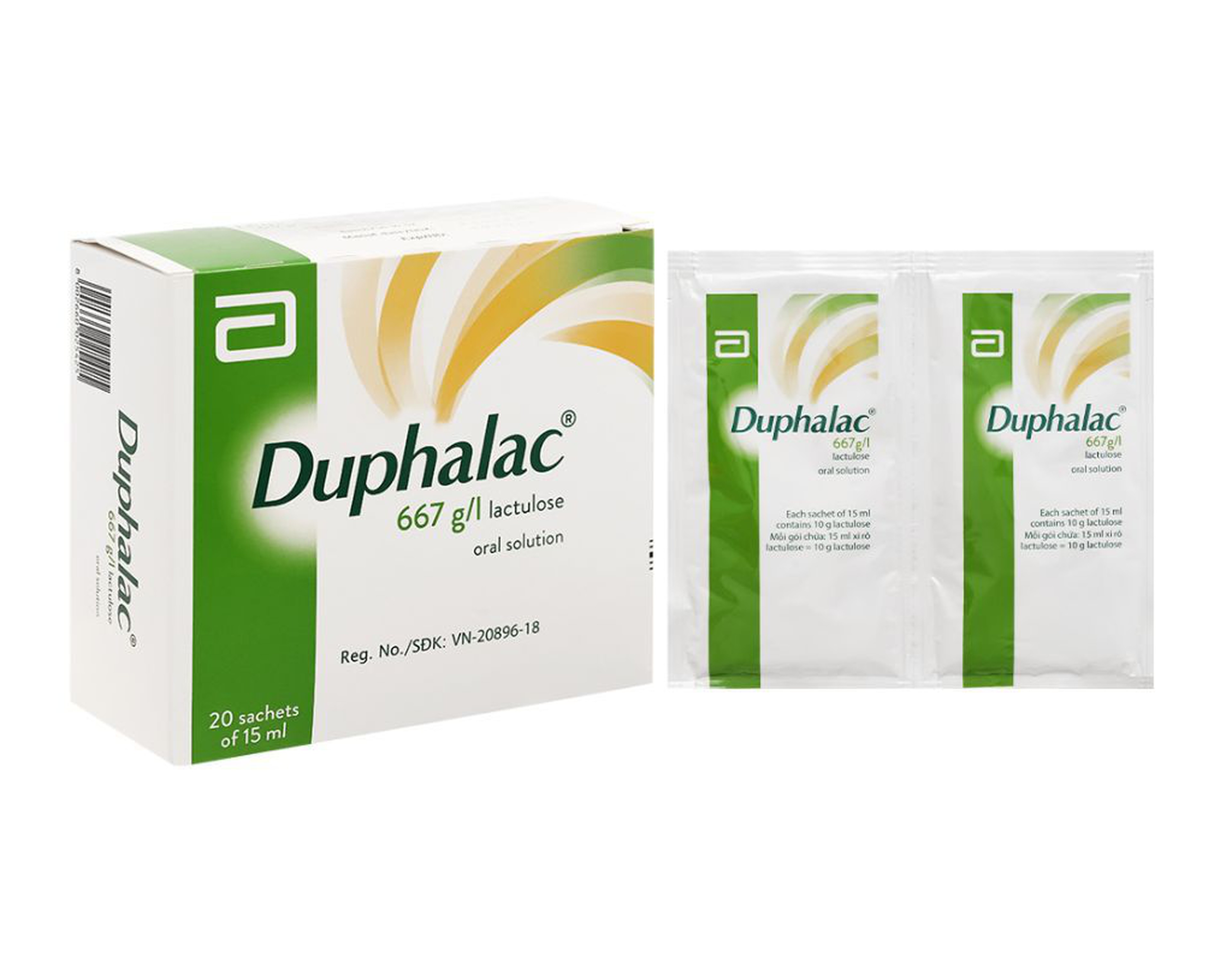Dung dịch uống Duphalac 667g/l điều trị táo bón, bệnh lý não do gan (hộp 20 gói x 15ml)