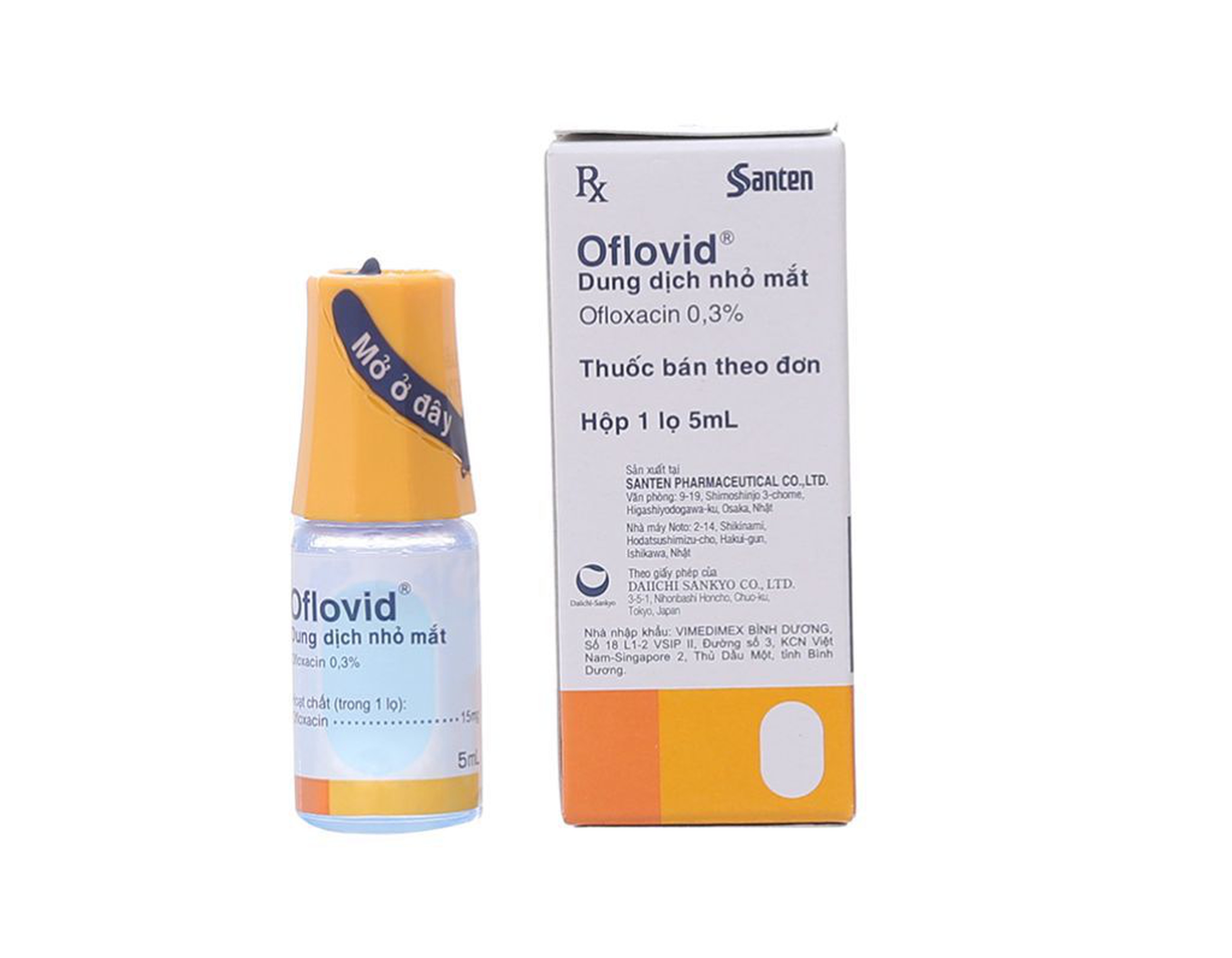 Dung dịch nhỏ mắt Oflovid 0.3% trị nhiễm khuẩn mắt (chai 5ml)