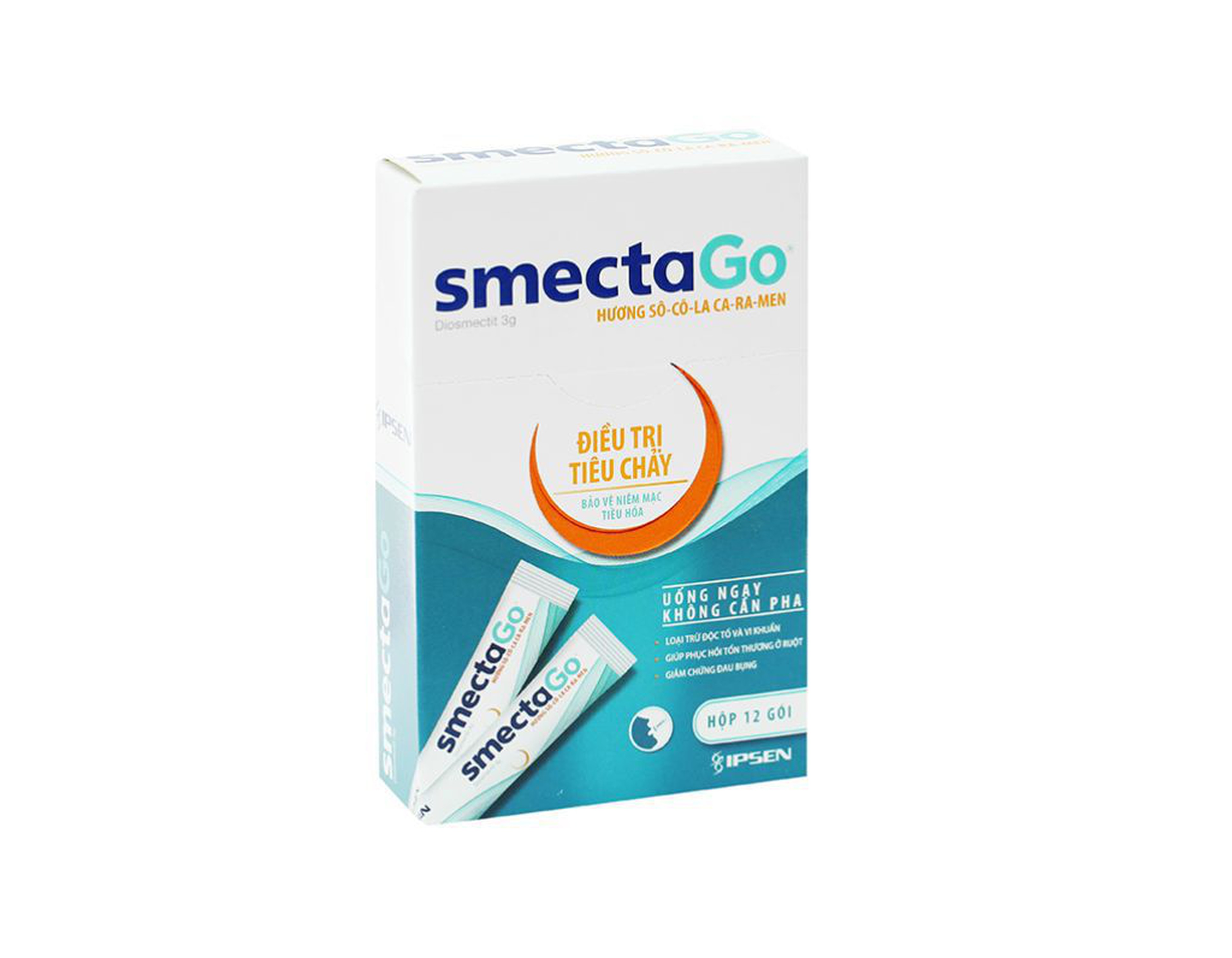 Bột pha hỗn dịch SmectaGo 3g điều trị tiêu chảy (hộp 12 gói * 10g)