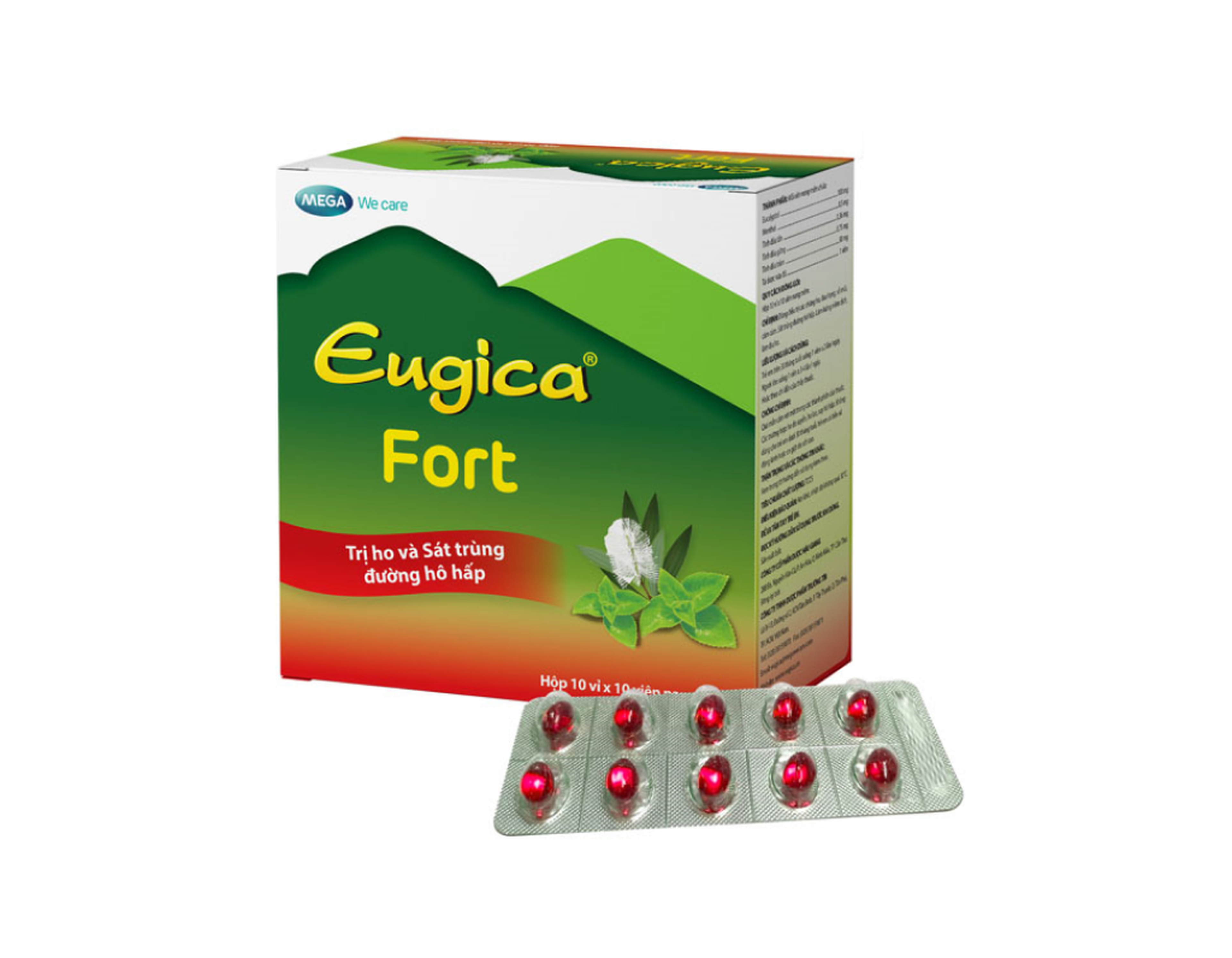 Thuốc Eugica Fort trị ho và sát trùng đường hô hấp (hộp 10 vỉ x 10 viên)