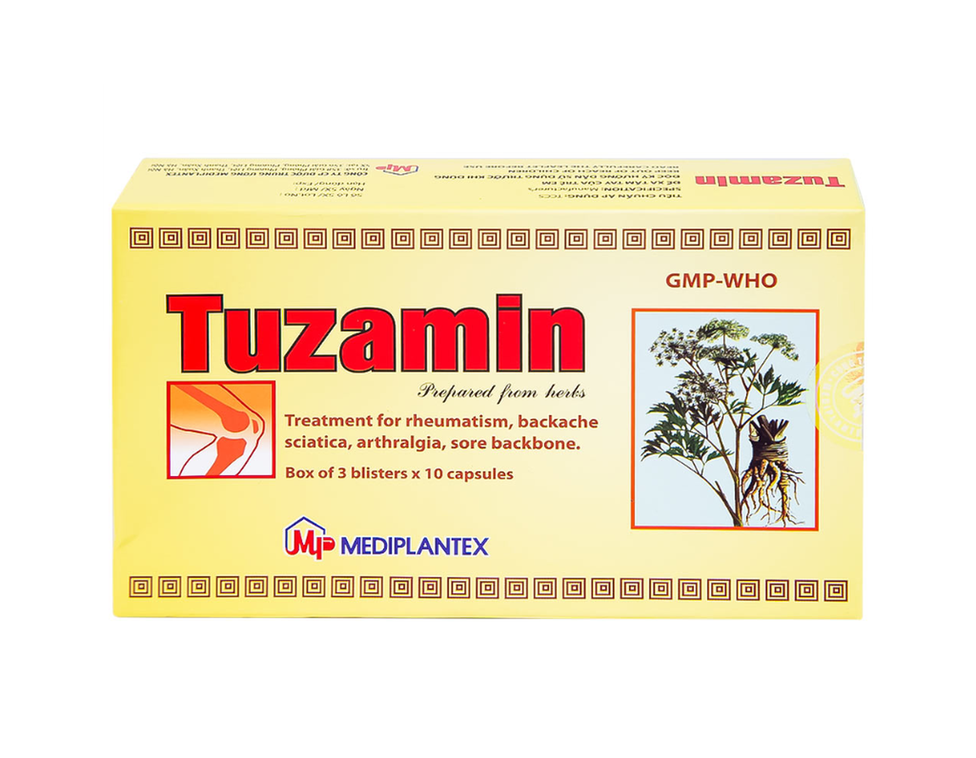 Thuốc Tuzamin Cap hỗ trợ điều trị phong thấp (Hộp 3 vỉ x 10 viên)