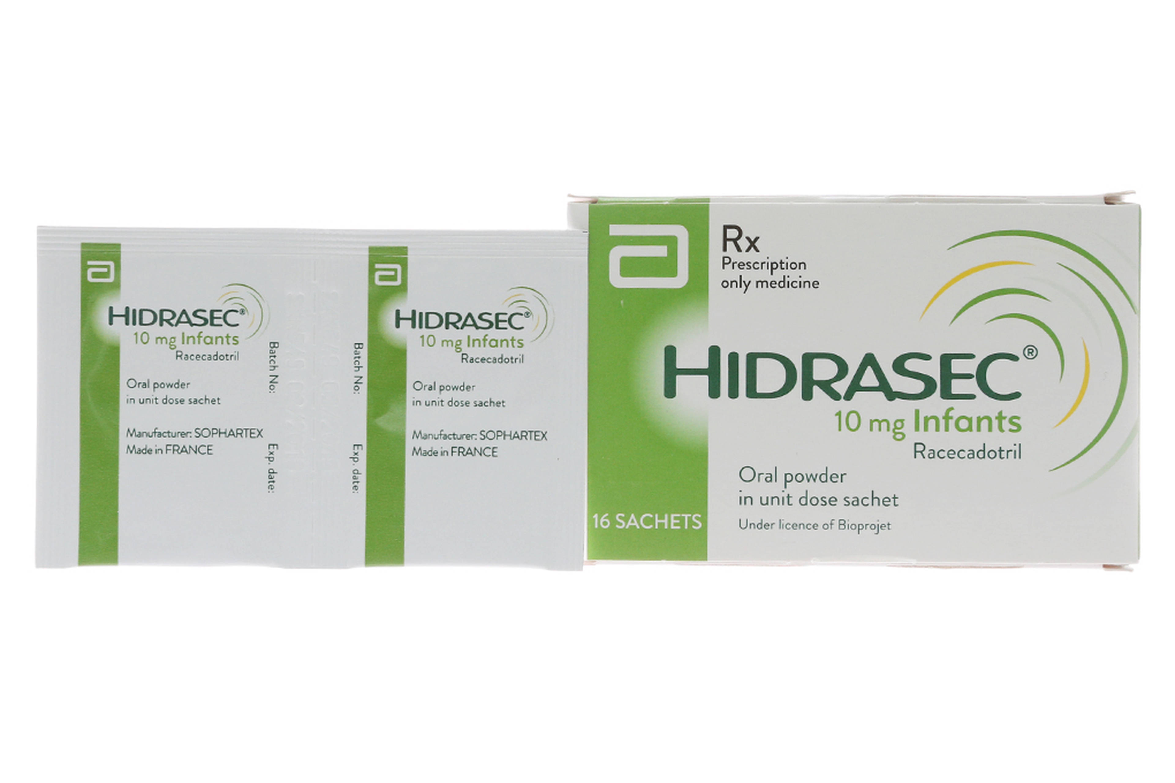 Thuốc Hidrasec 10mg Infants điều trị tiêu chảy cấp ở trẻ nhỏ (Hộp 16 gói)