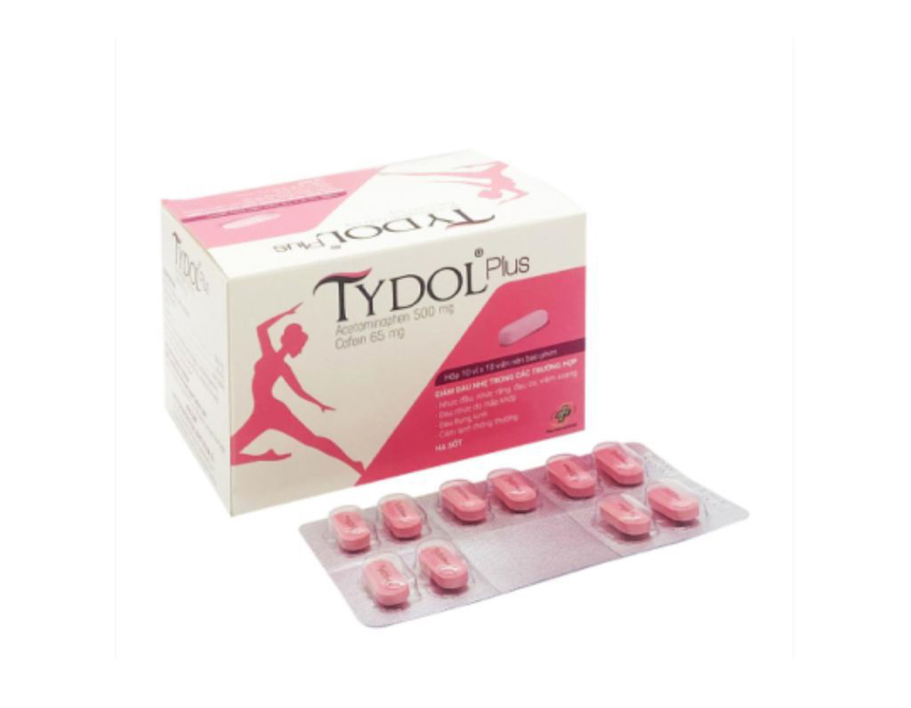 Thuốc Tydol plus 500/65mg hạ sốt, giảm đau (Hộp 10 vỉ x 10 viên)
