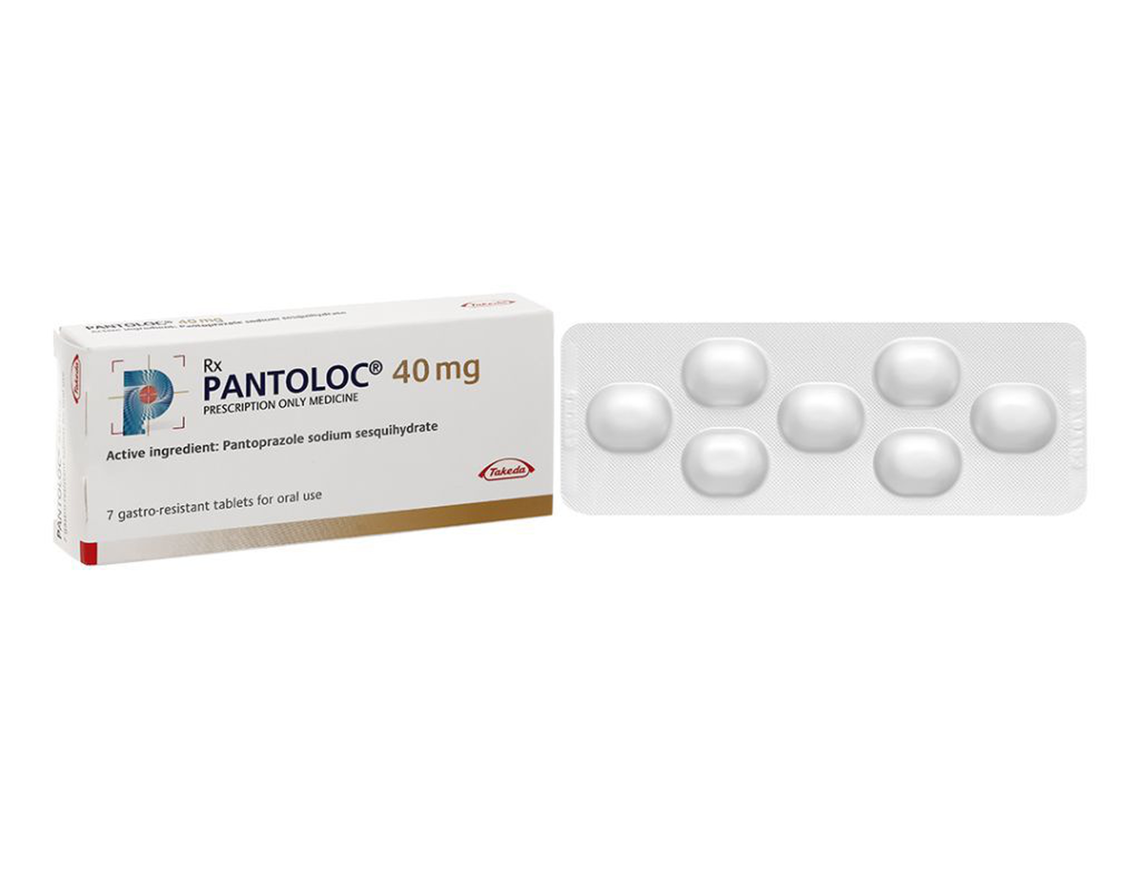 Thuốc Pantoloc 40mg điều trị trào ngược dạ dày, thực quản (hộp 1 vỉ * 7 viên)