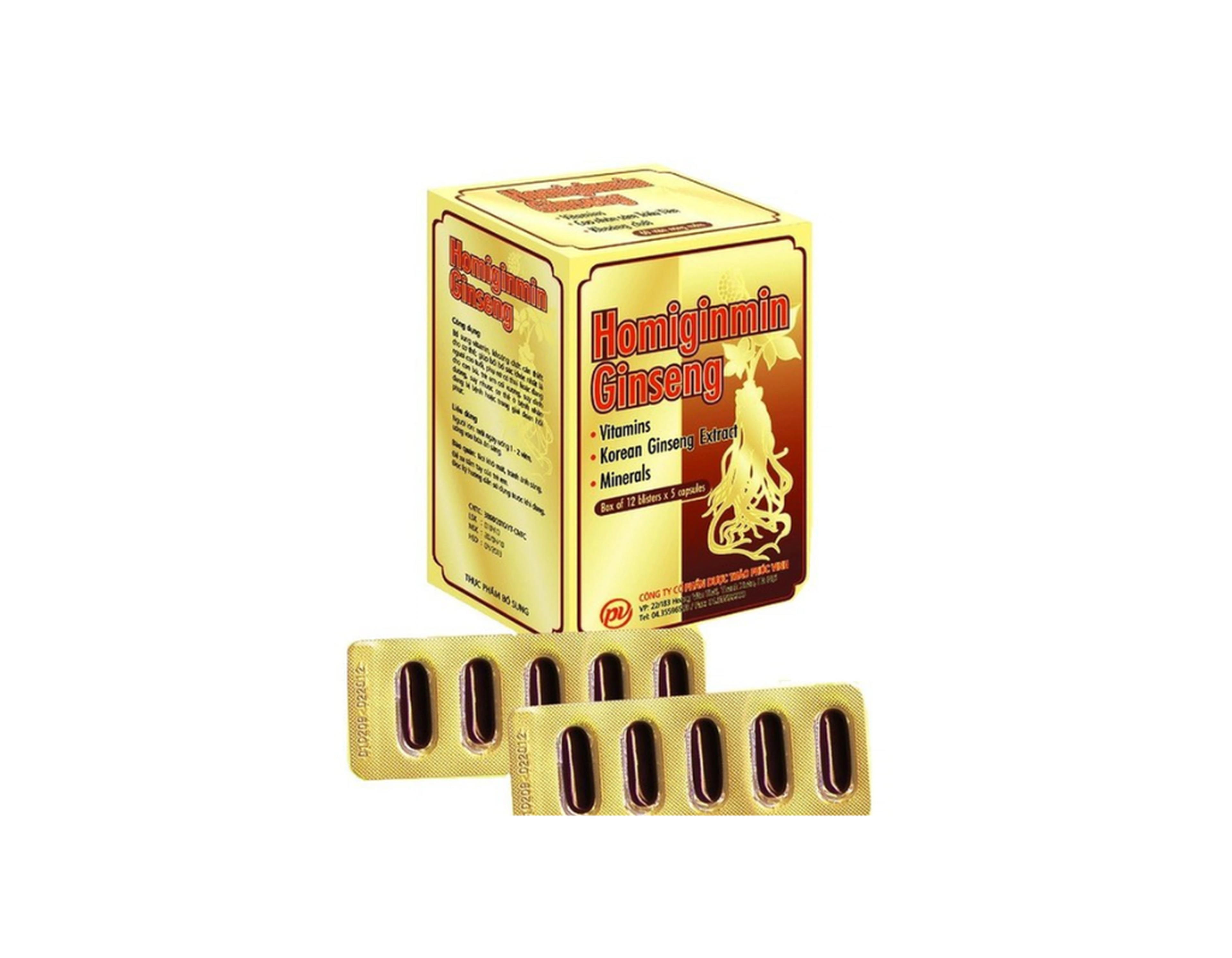 Viên uống nhân sâm Homiginmin Ginseng Phúc Vinh bồi bổ sức khỏe ( Hộp 60 viên)