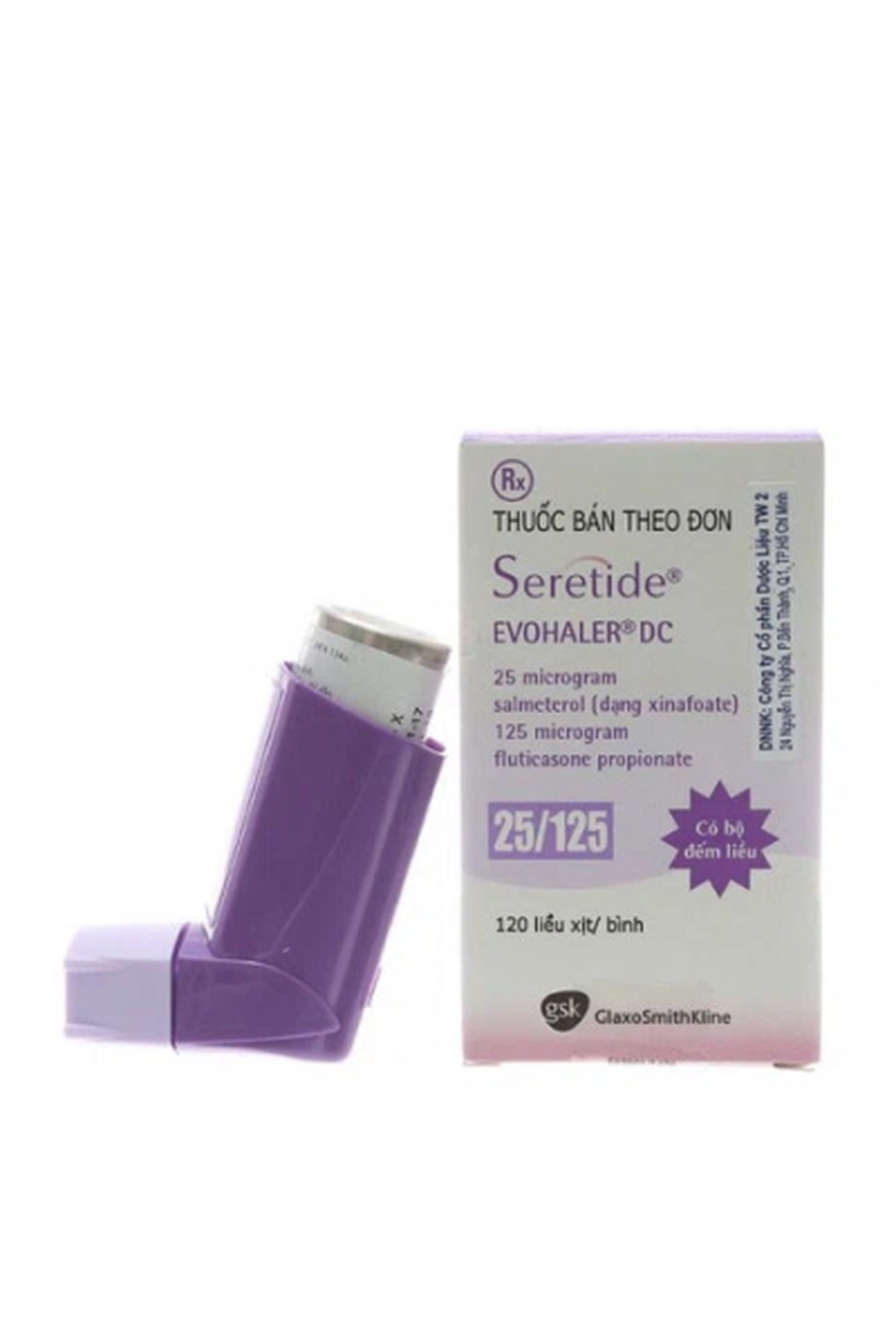 Thuốc xịt khí dung Seretide Evohaler DC 25/125mcg điều trị hen suyễn (bình 120 liều xịt)