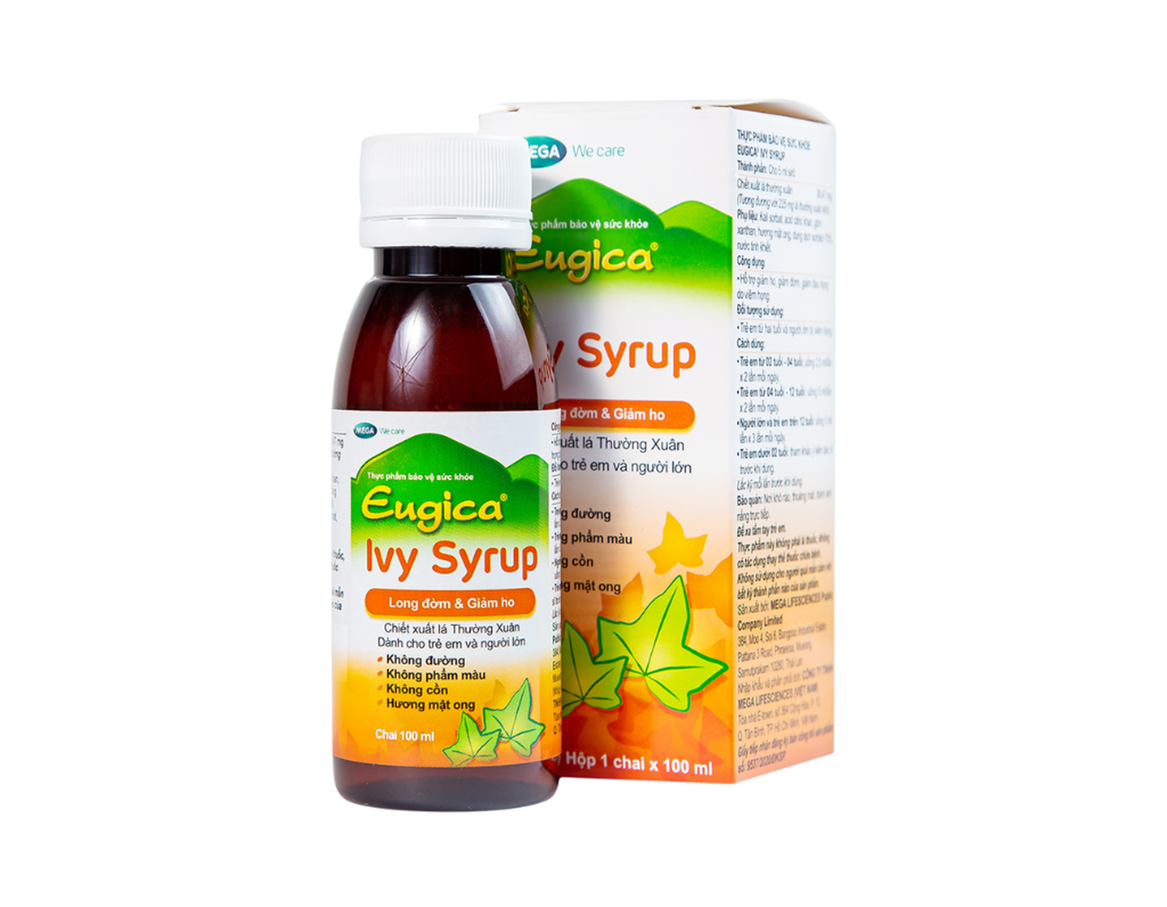 Siro Eugica Ivy Syrup hỗ trợ giảm ho, long đờm (Hộp 1 chai 100ml)