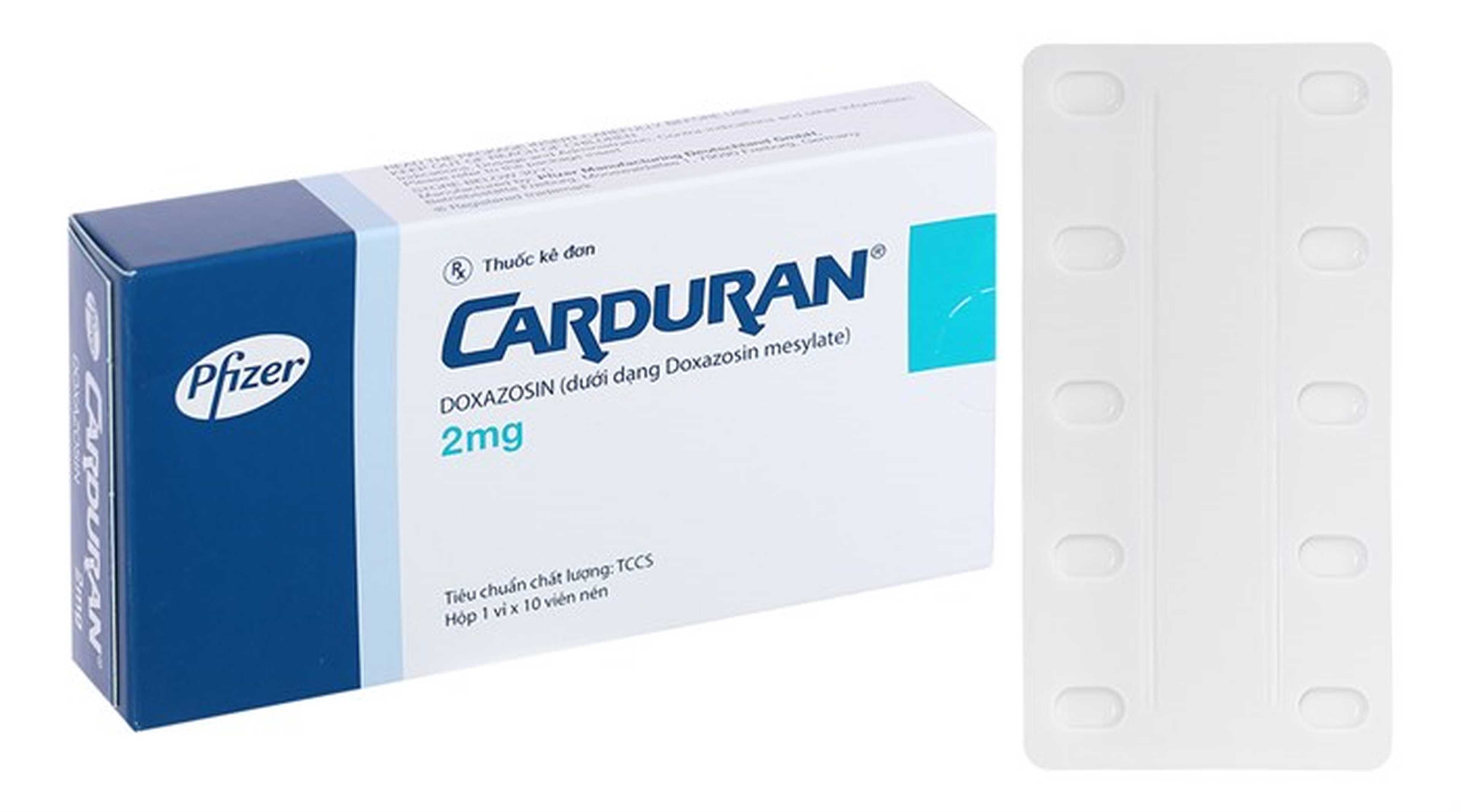 Thuốc Caduran giúp điều trị tăng huyết áp, u xơ tuyến tiền liệt (Hộp 1 vỉ x 10 viên)