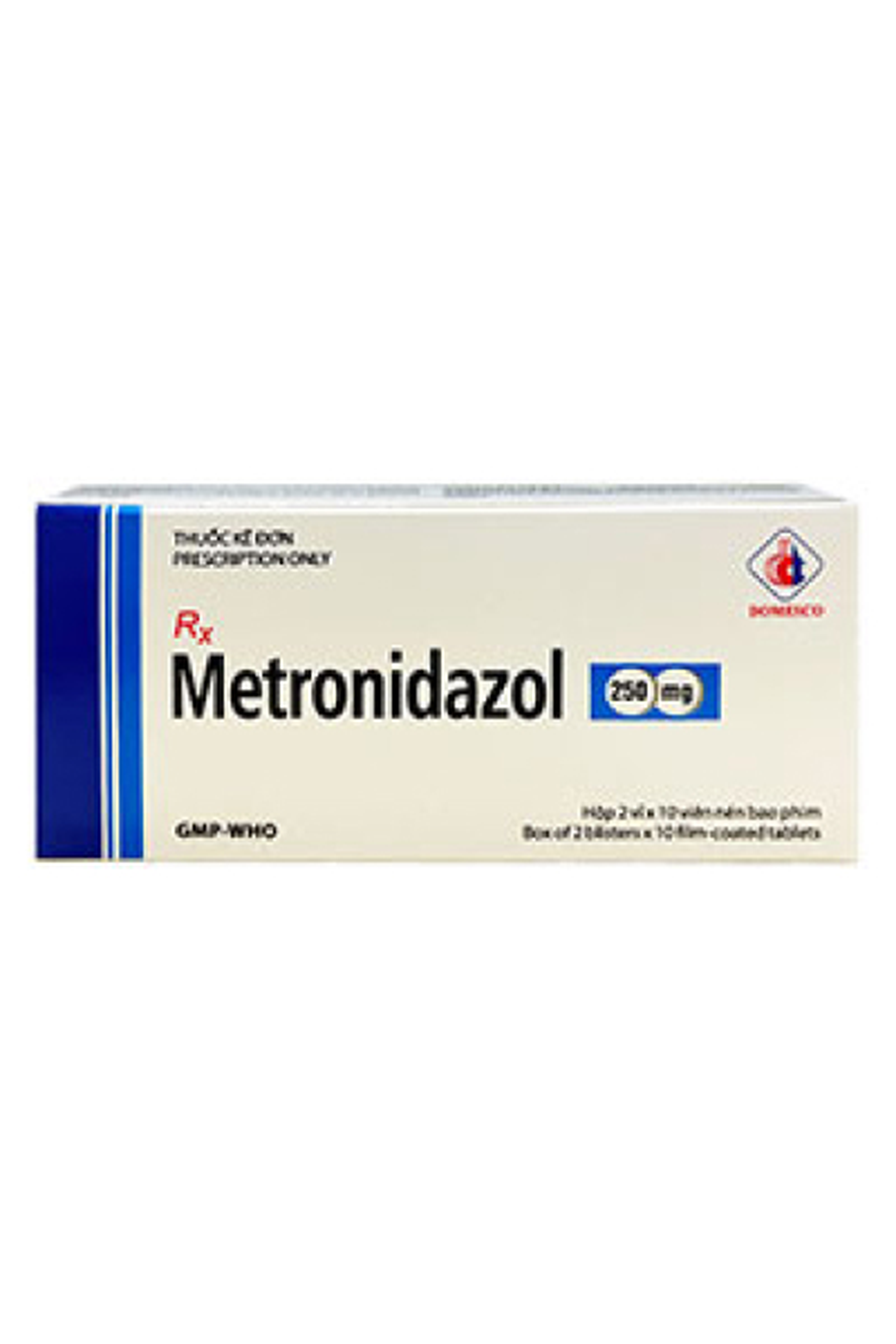 Thuốc Metronidazol 250mg DMC điều trị nhiễm khuẩn (Hộp 2 vỉ x 10 viên)