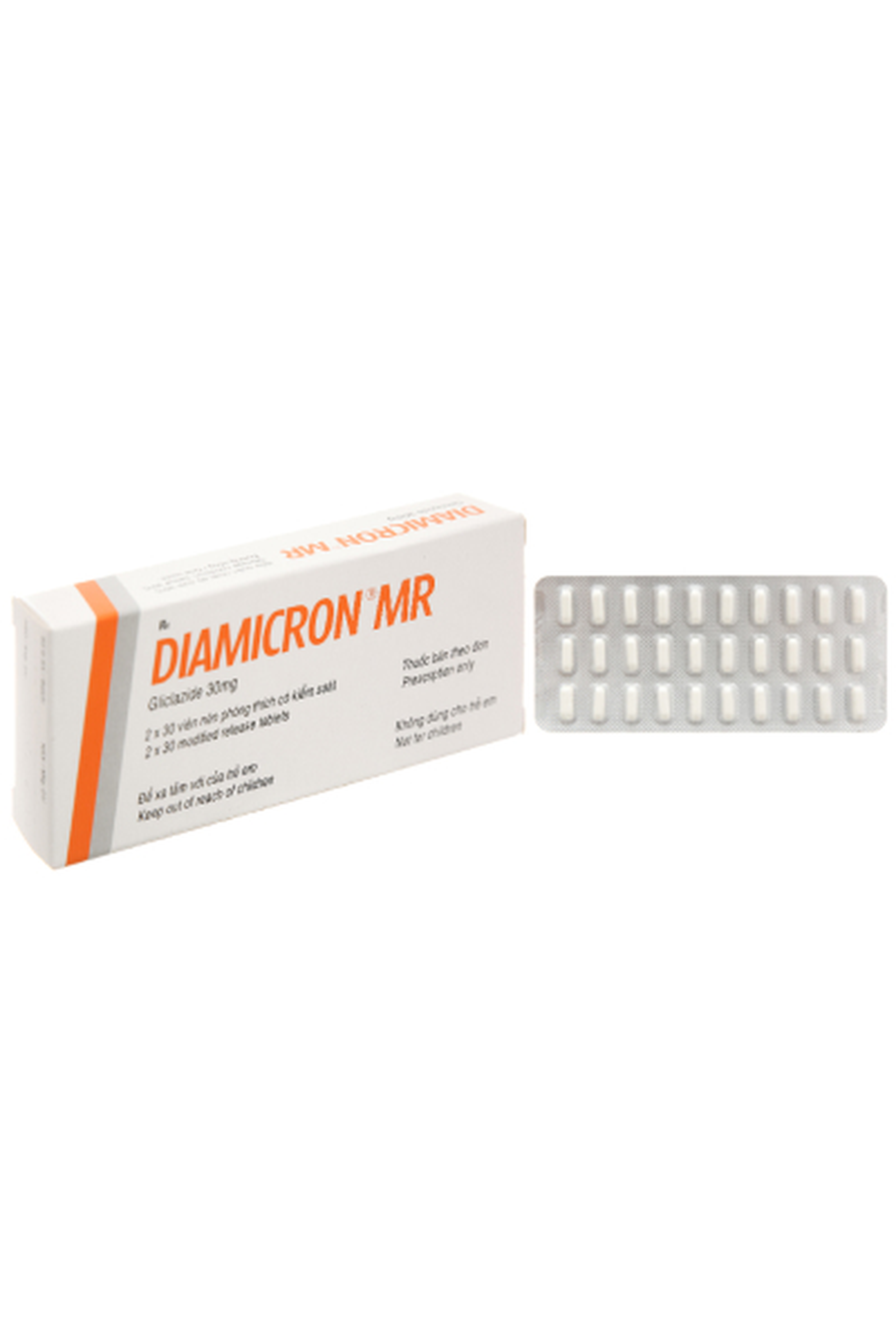 Thuốc Diamicron MR 30mg điều trị đái tháo đường typ 2 (Hộp 2 vỉ x 30 viên)