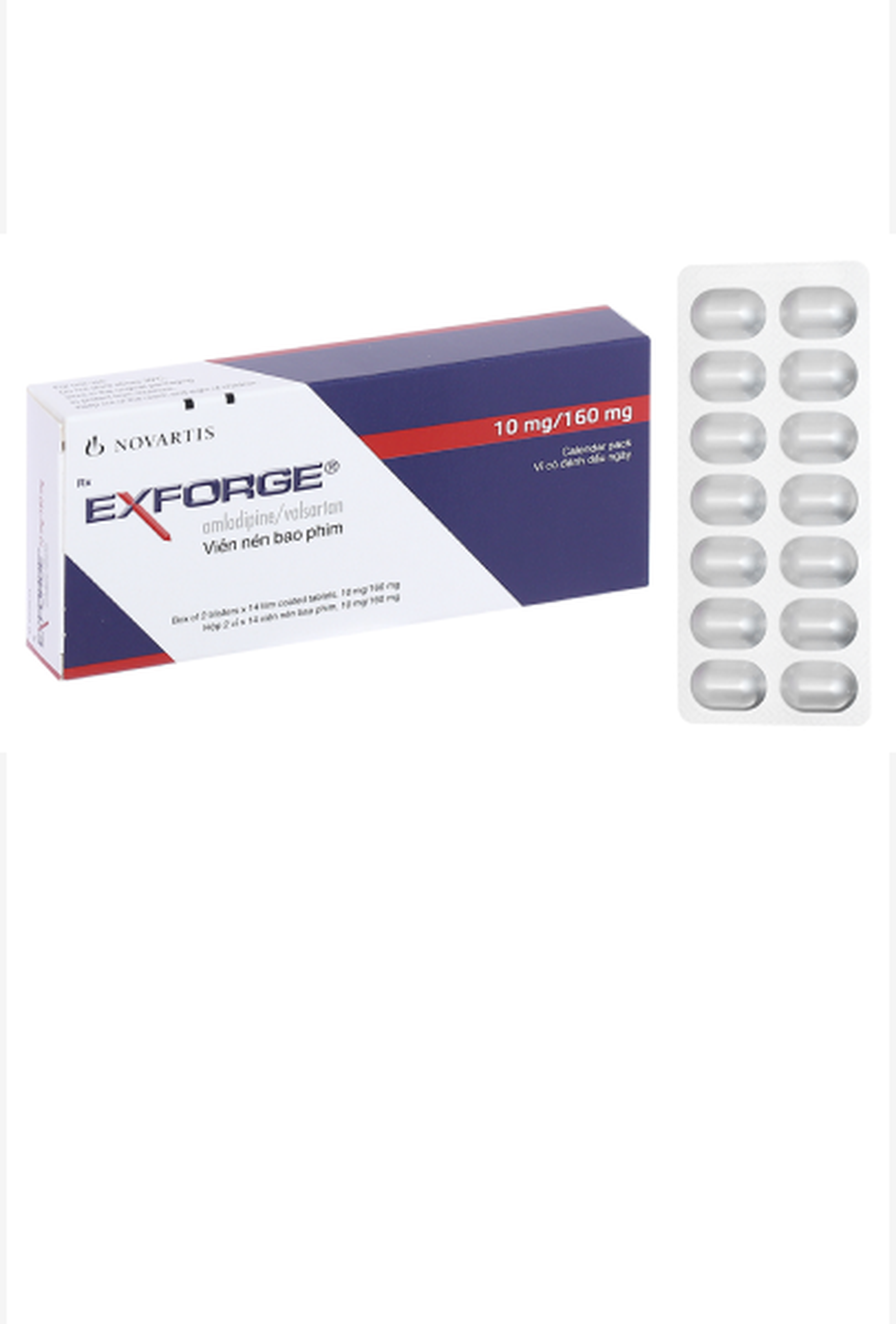 Thuốc Exforge 10mg/160mg điều trị tăng huyết áp (hộp 2 vỉ * 14 viên)