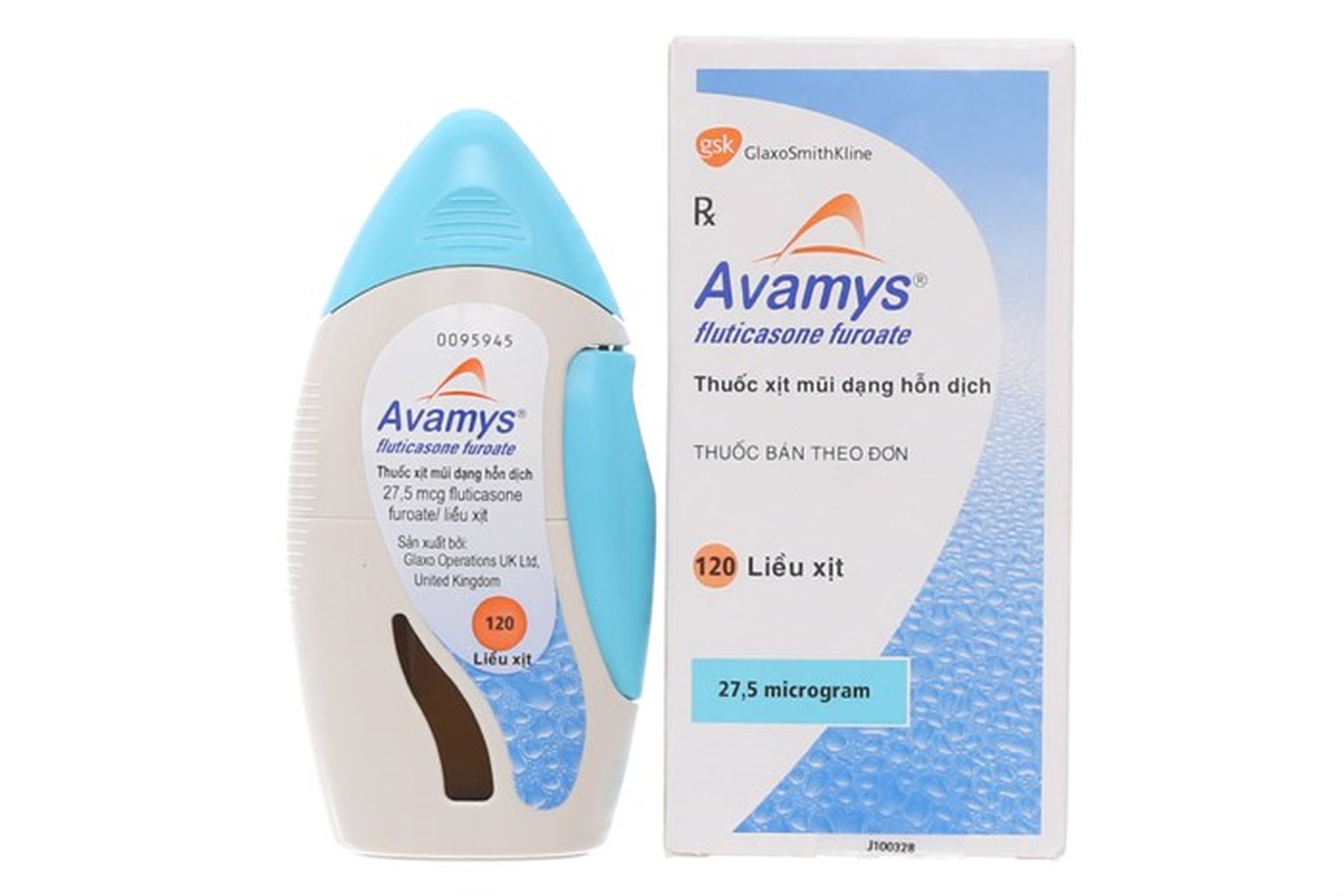 Thuốc xịt mũi Avamys 27.5 micrograms 120 sprays trị viêm mũi dị ứng, nghẹt mũi (Hộp 1 chai)