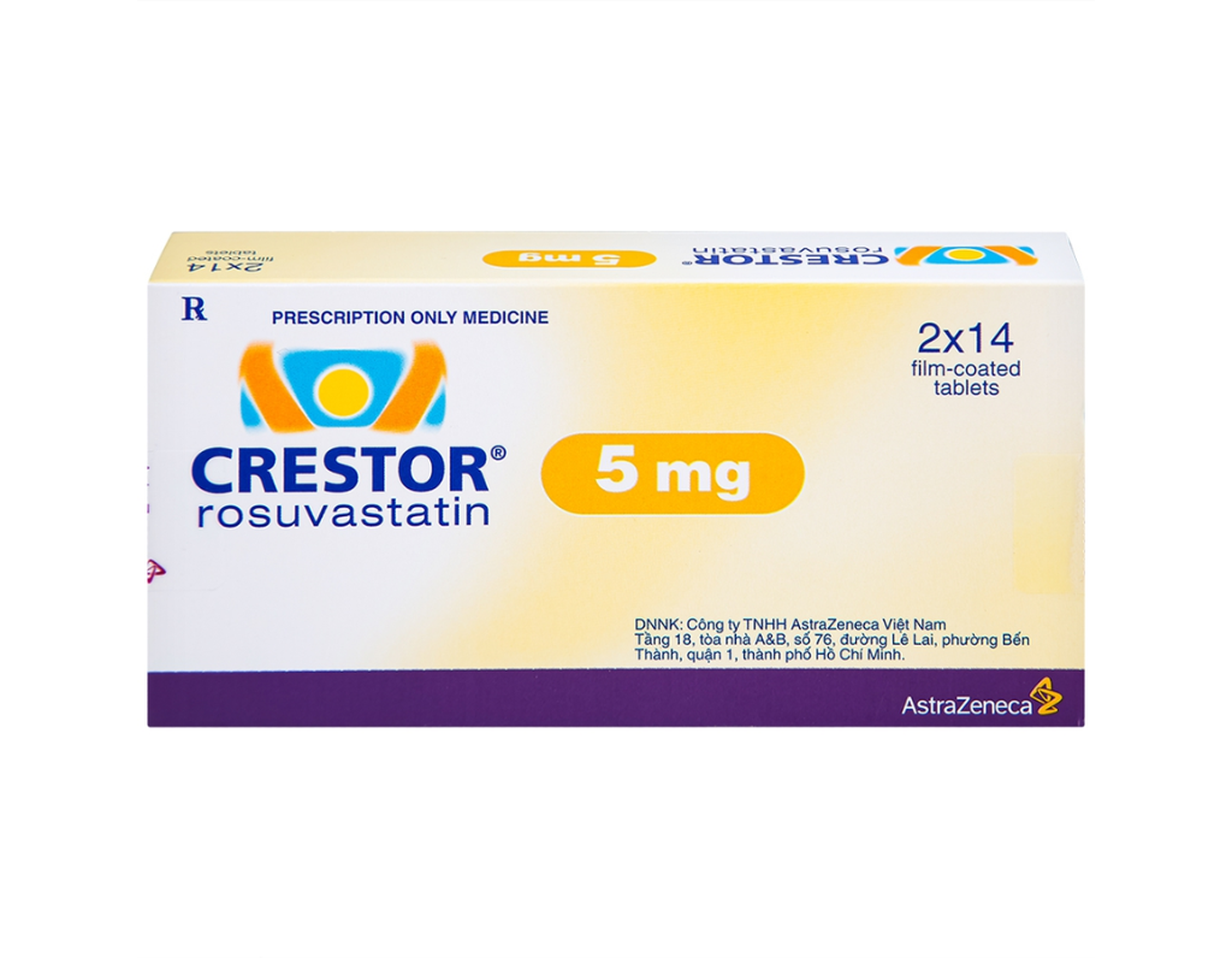 Thuốc Crestor 5 mg trị rối loạn mỡ máu (Hộp 2 vỉ x 14 viên)