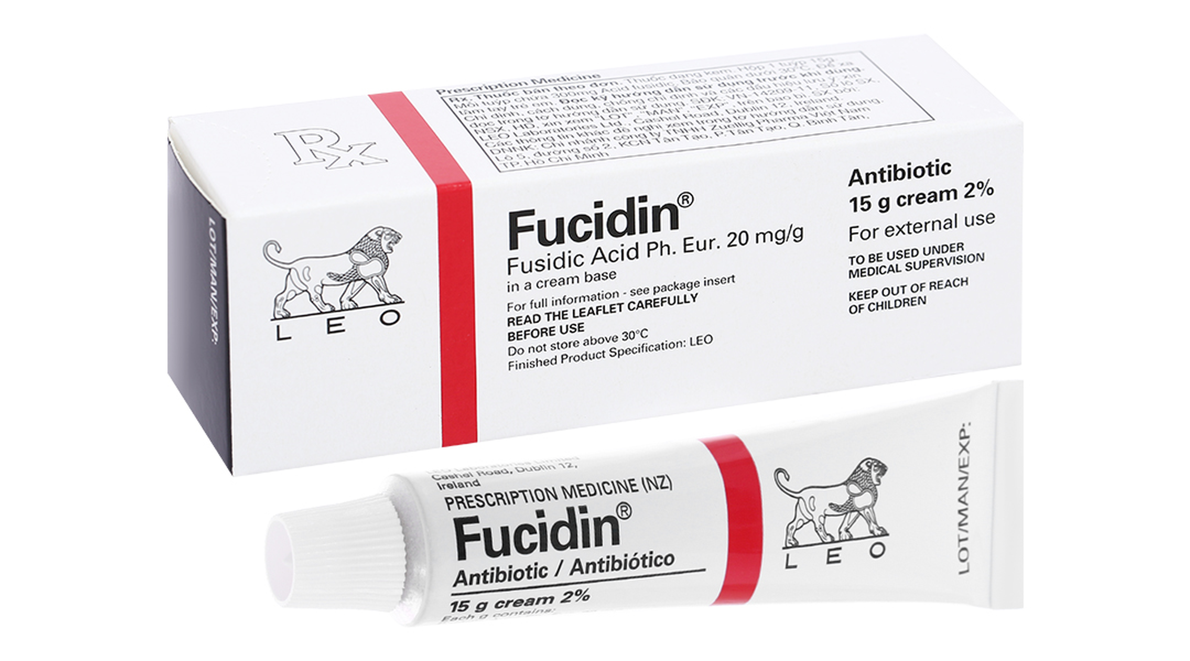 Kem bôi Fucidin 2% điều trị nhiễm khuẩn da (tuýp 15g)