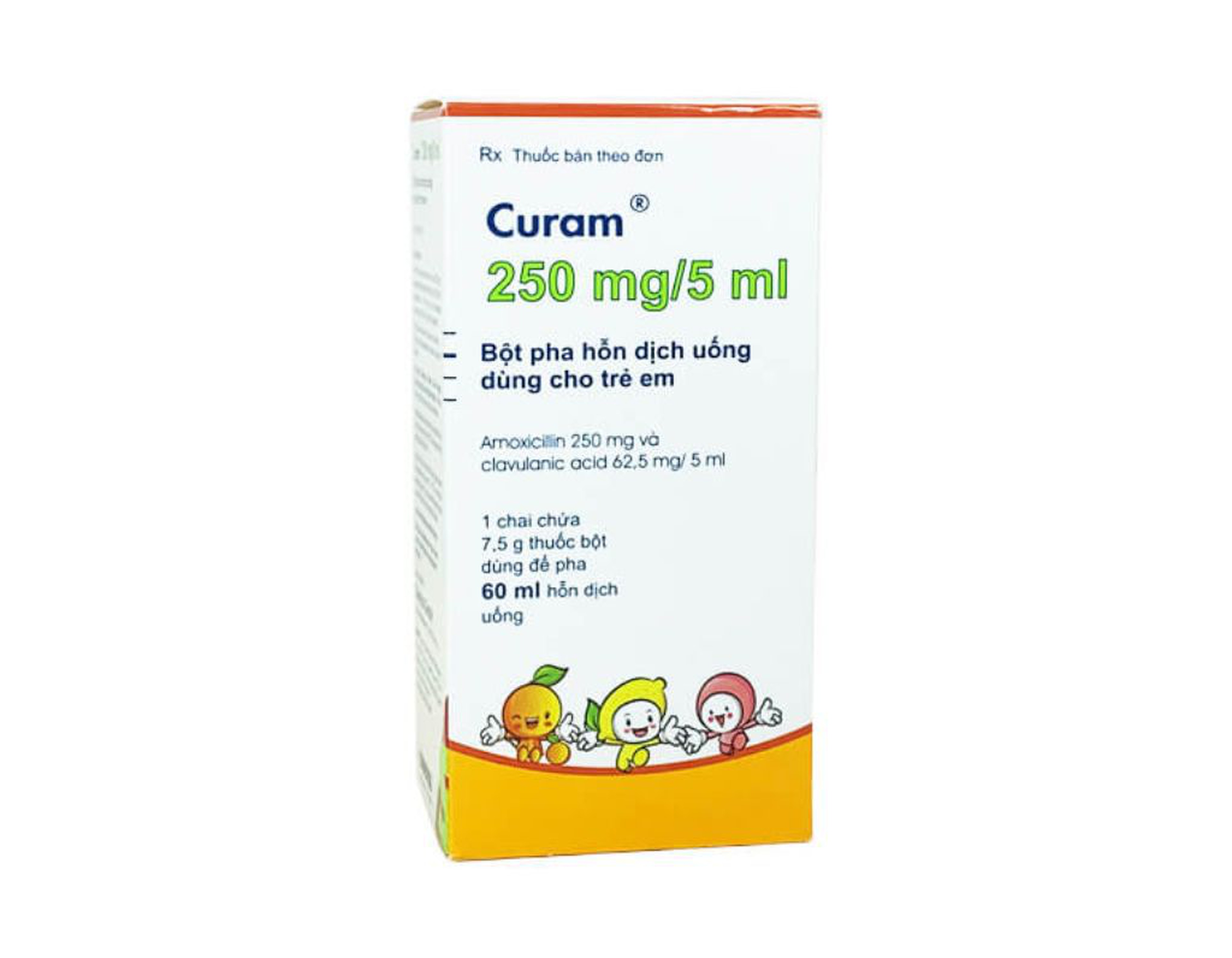 Thuốc Curam 250mg/5ml điều trị viêm tai giữa, viêm xoang (chai 60ml)