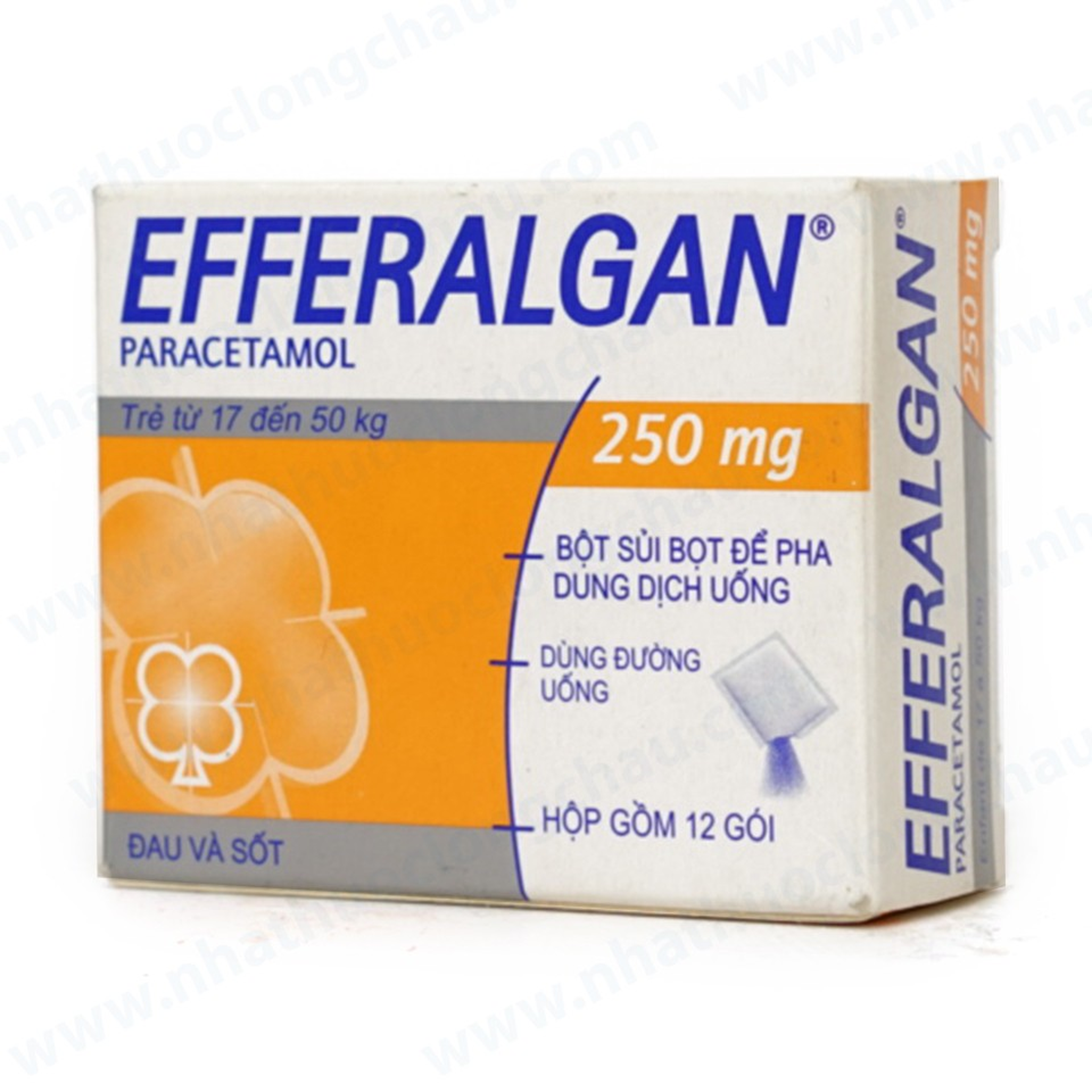 Thuốc bột pha Efferalgan 250mg giúp hạ nhiệt, giảm đau (Hộp 12 gói)