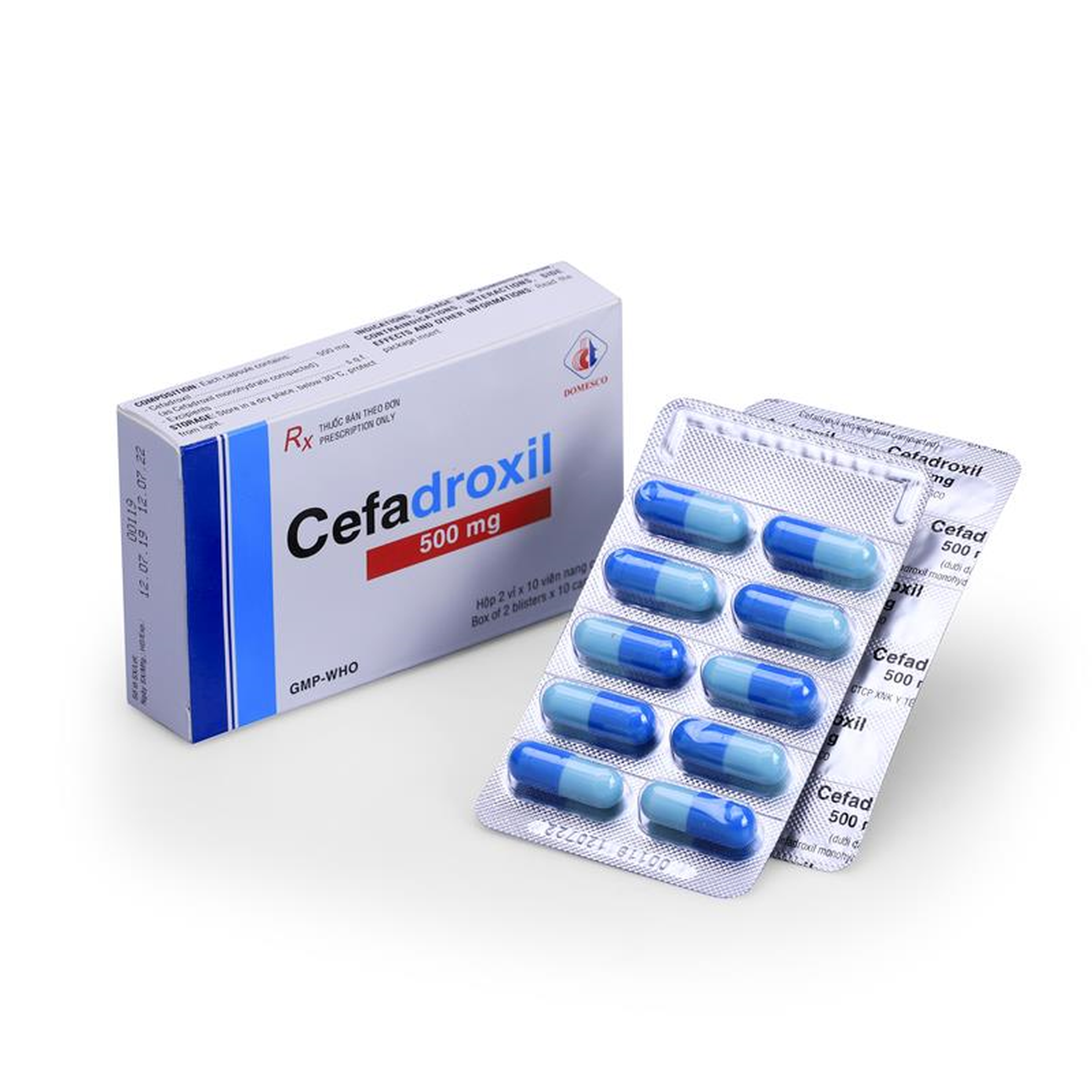 Thuốc Cefadroxil 500mg điều trị nhiễm khuẩn trên các chủng vi khuẩn nhạy cảm (2 vỉ x 10 viên)