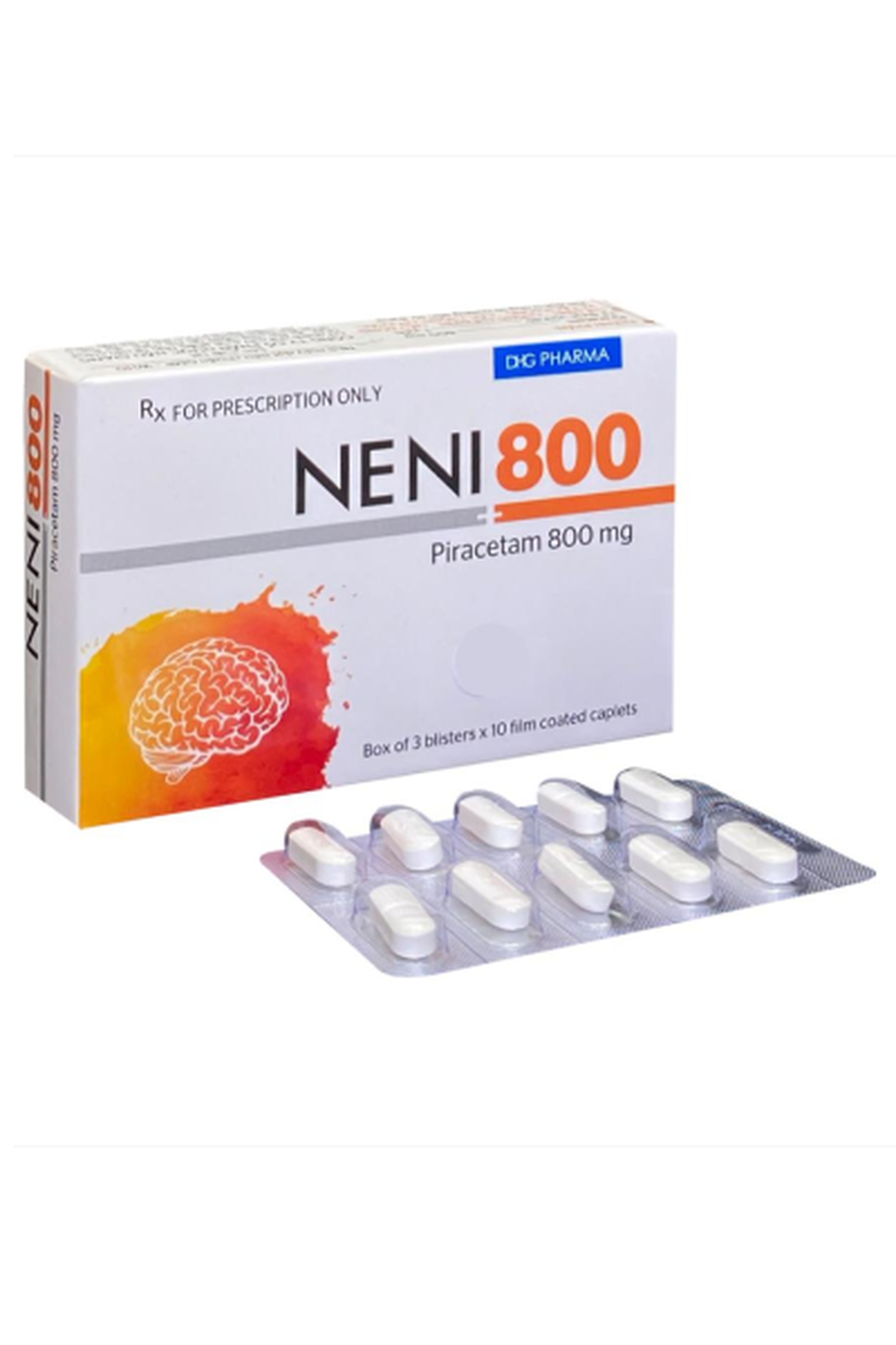 Thuốc Neni 800 điều trị chóng mặt, nhức đầu (3 vỉ x 10 viên)