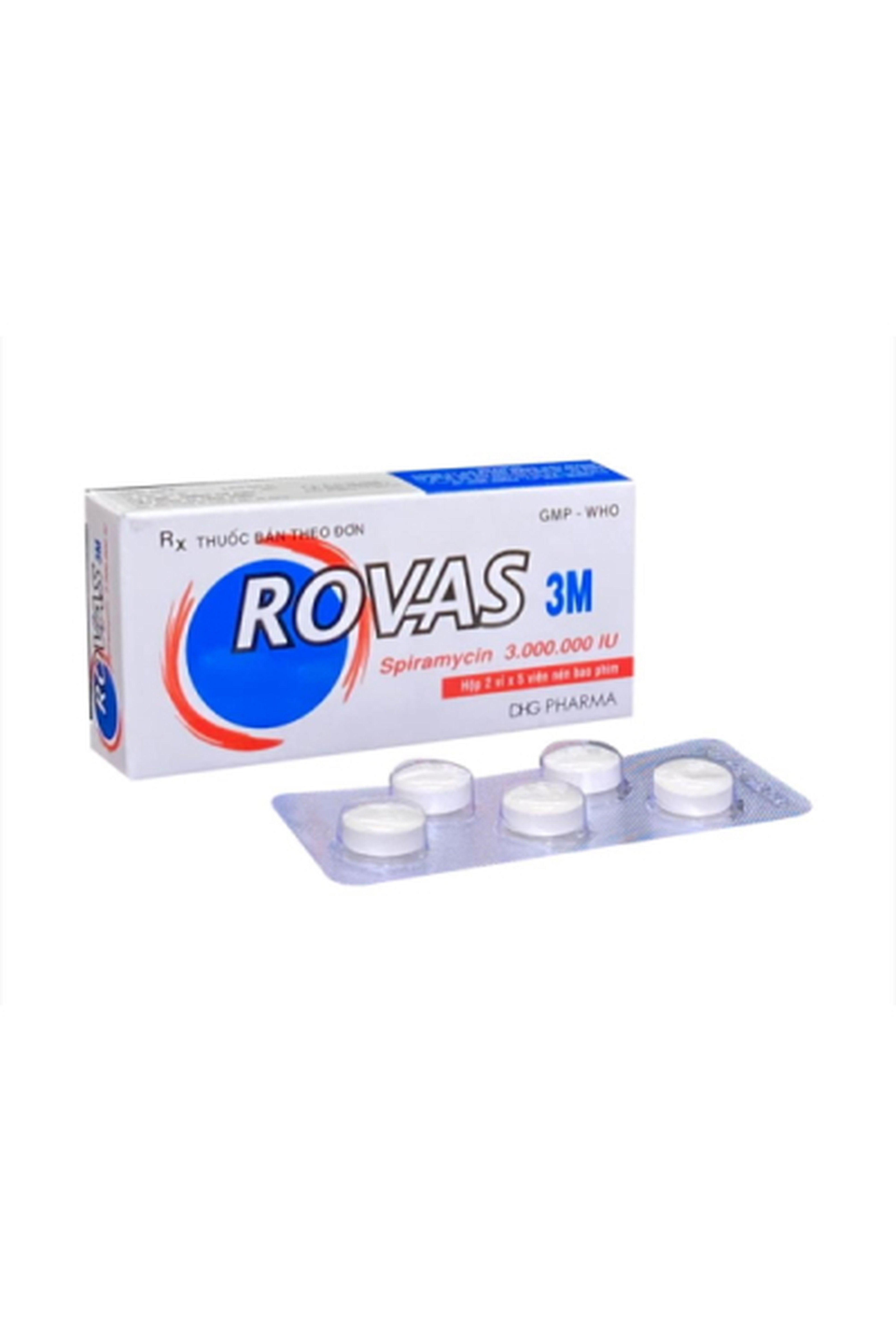 Thuốc Rovas 3M điều trị nhiễm khuẩn hô hấp (Hộp 2 vỉ x 5 viên)