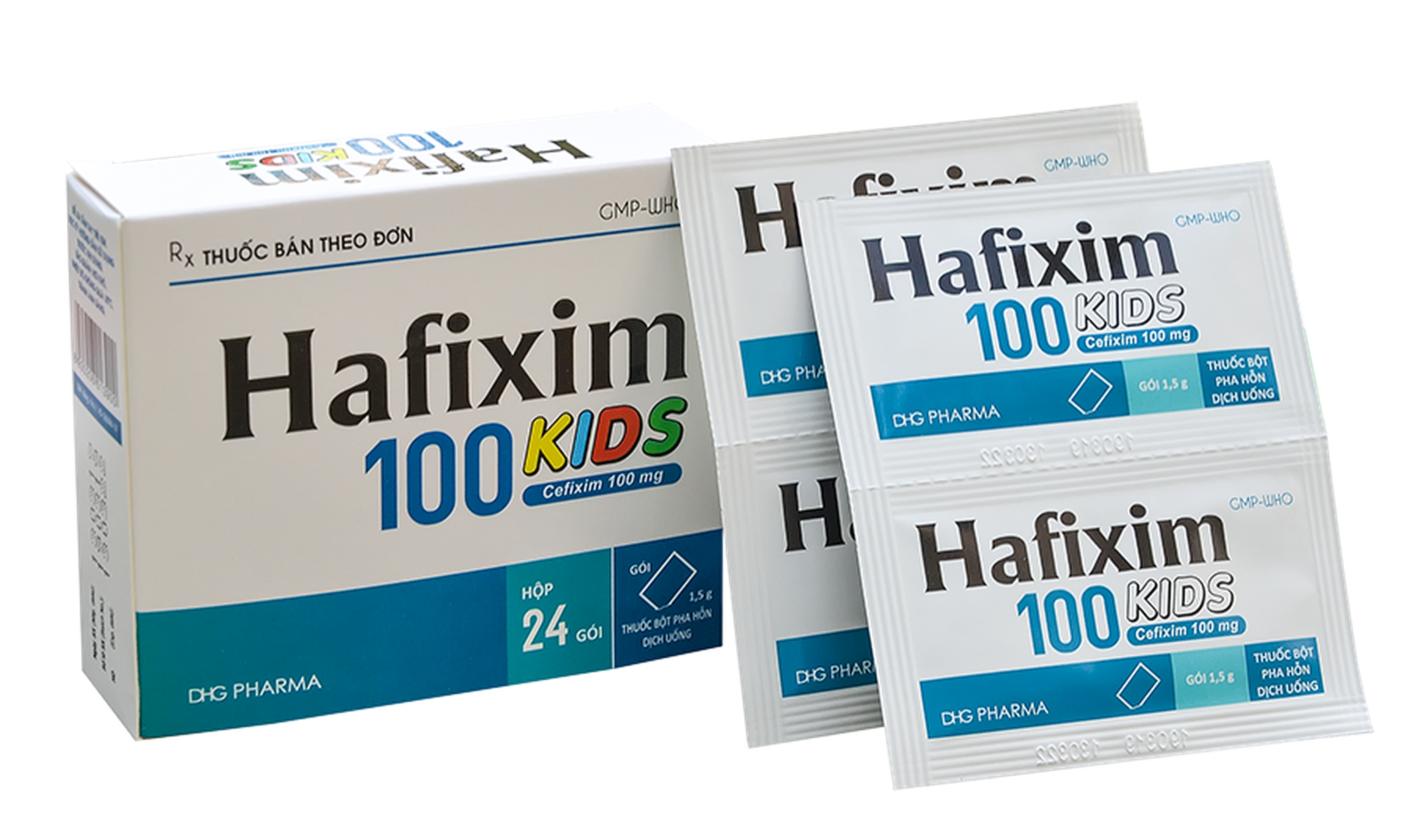 Thuốc bột Hafixim Kids 100 điều trị nhiễm khuẩn trên các chủng vi khuẩn nhạy cảm (Hộp 24 gói)