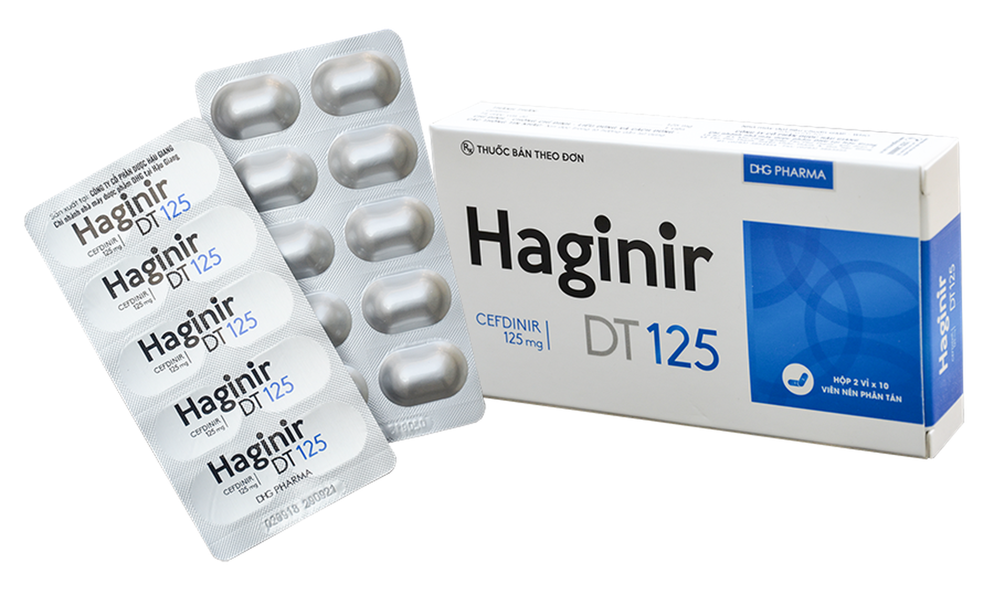 Thuốc Haginir DT125 điều trị nhiễm khuẩn trên các chủng vi khuẩn nhạy cảm (hộp 2 vỉ x 10 viên)