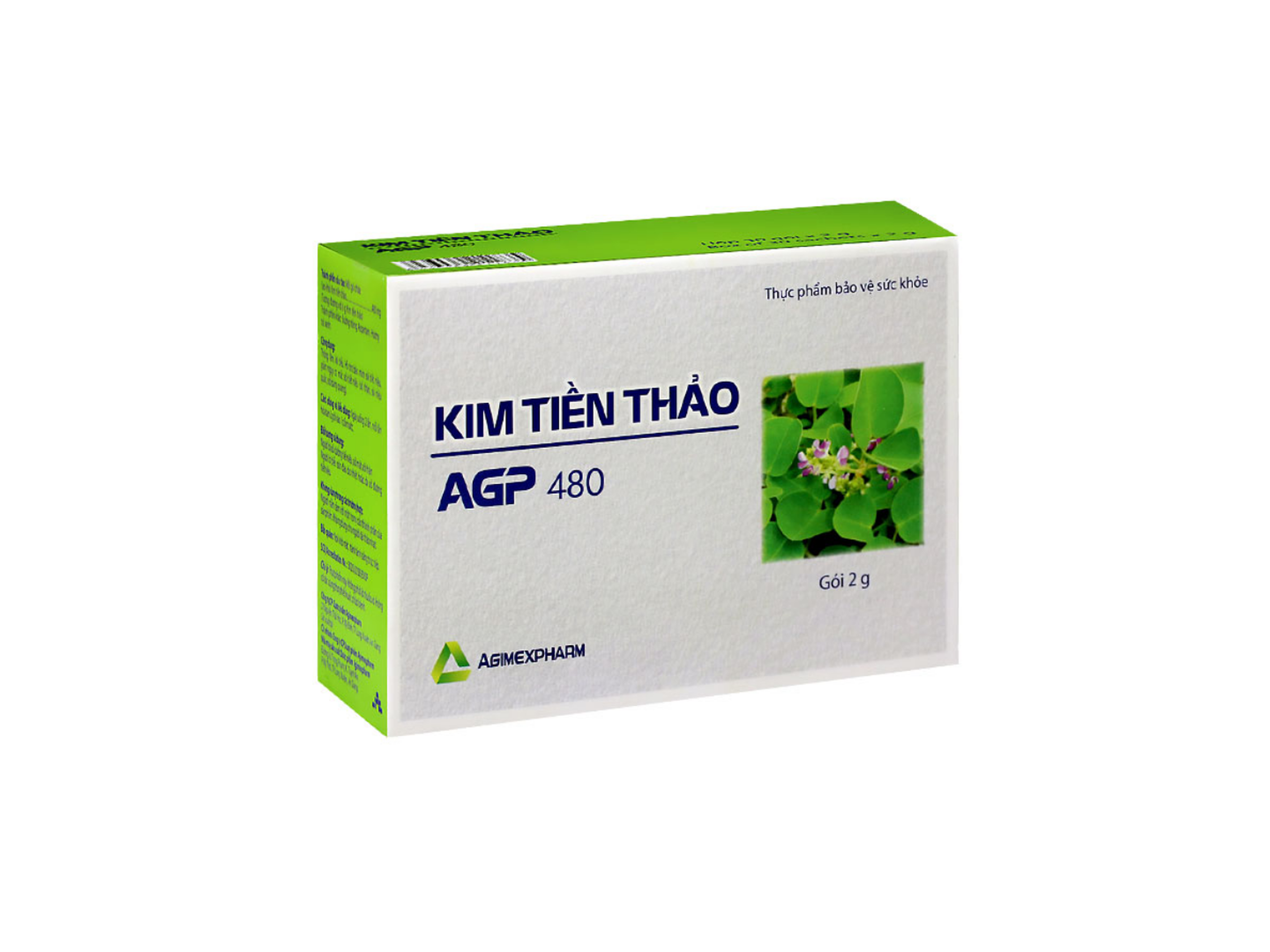 Kim tiền thảo AGP 480 hỗ trợ thông lâm, lợi tiểu, hao mòn sỏi tiết niệu, thận (Hộp 30 gói)