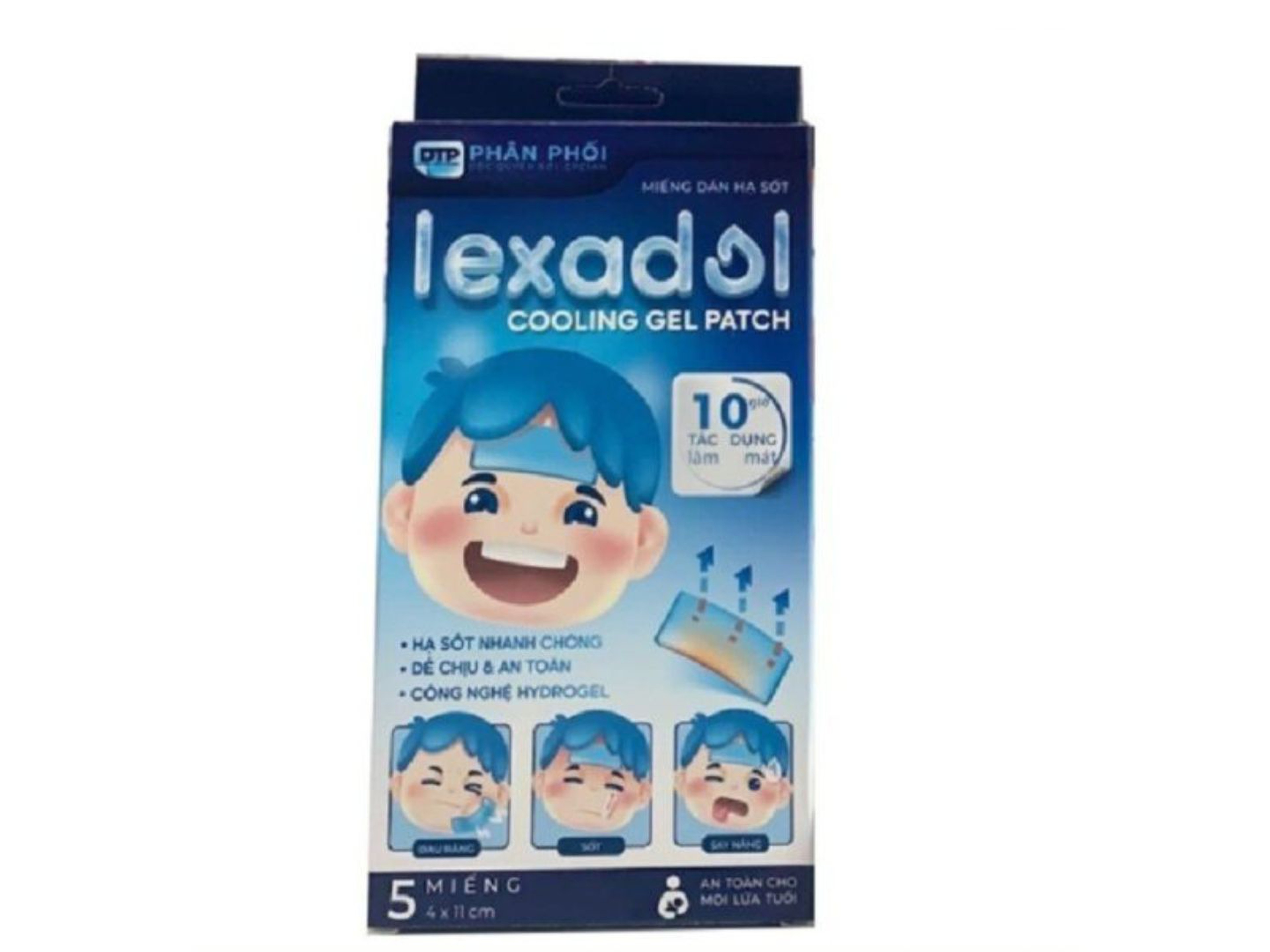 Miếng dán hạ sốt Lexadol hạ sốt nhanh - giảm nhiệt tức thì (Hộp 5 miếng)